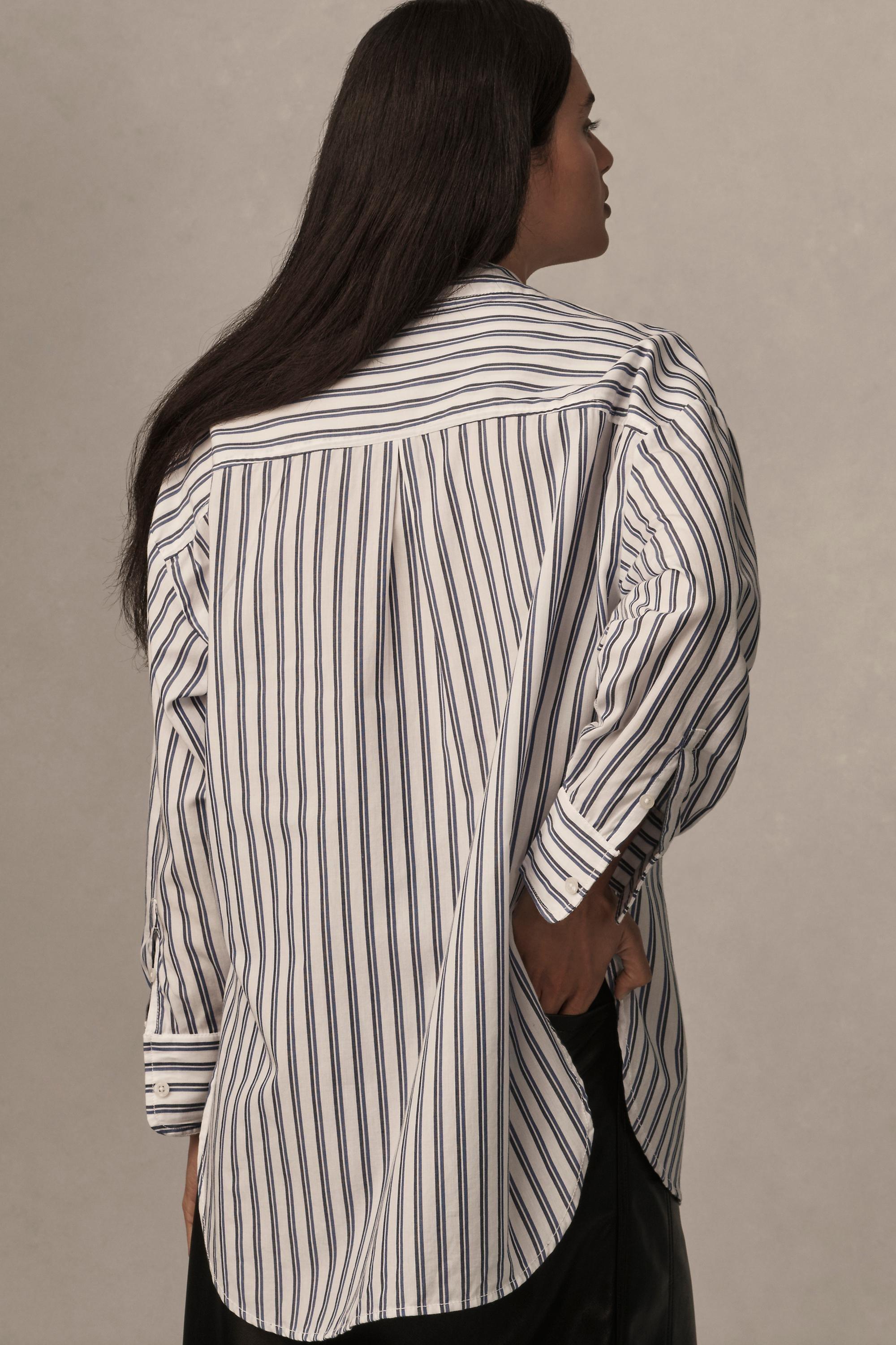 Navy The Bennet Button-down Shirt By Maeve, A501_0047, large image number 1