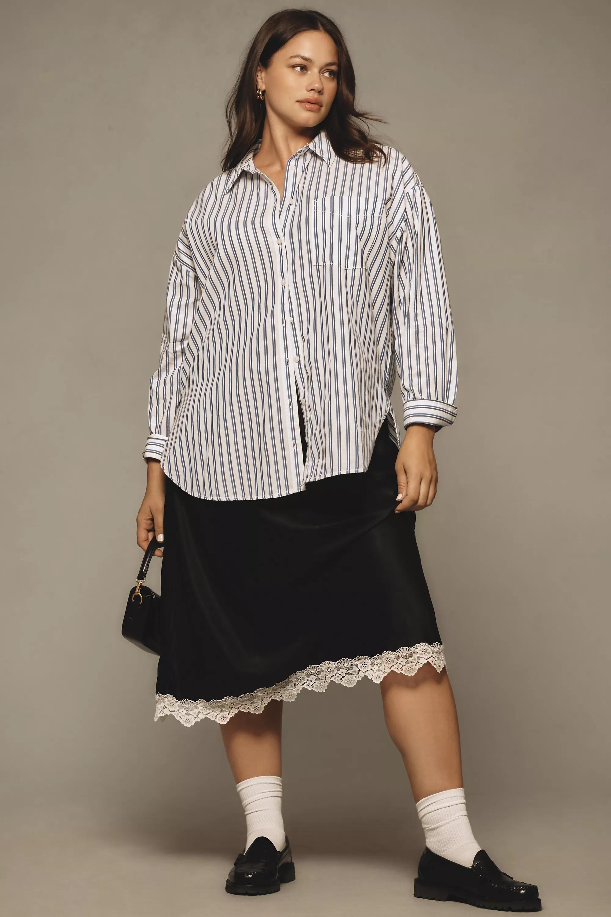 Navy The Bennet Button-down Shirt By Maeve, A501_0047, large image number 4