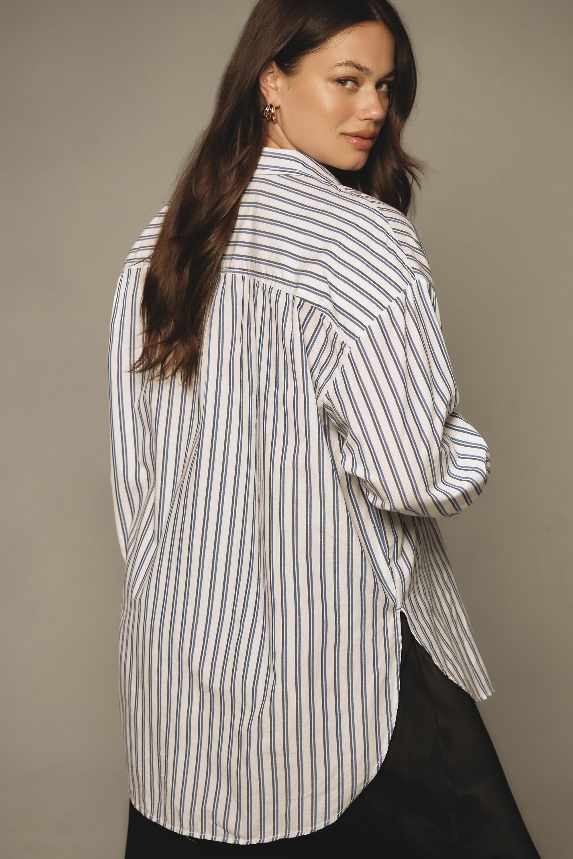 Navy The Bennet Button-down Shirt By Maeve, A501_0047, large image number 5