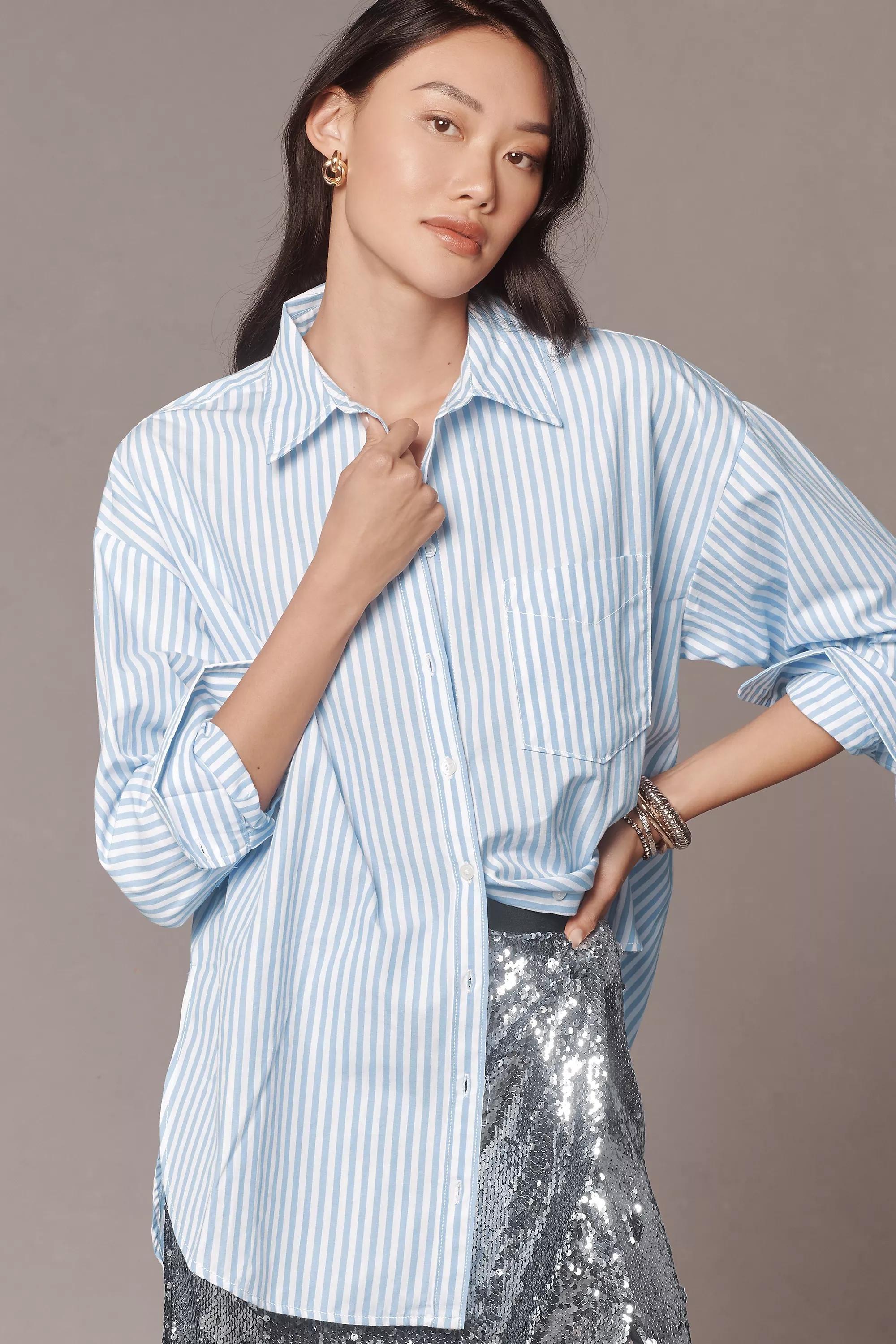The Bennet Button-down Shirt By Maeve, Blue, , large image number 3
