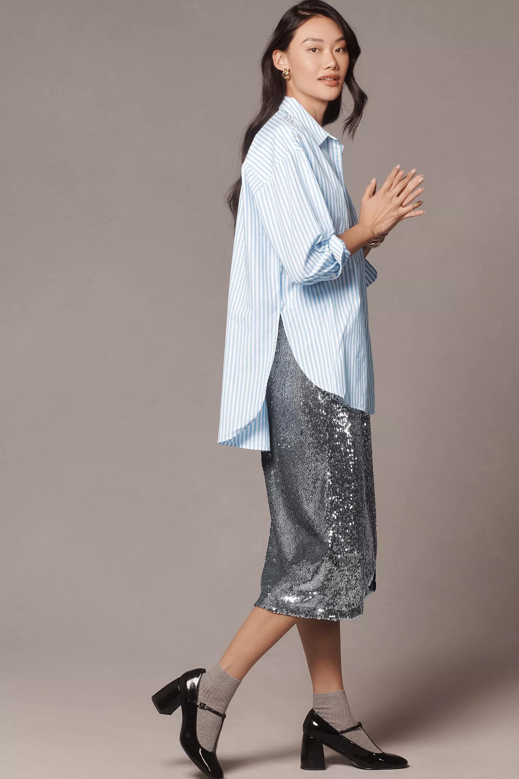 The Bennet Button-down Shirt By Maeve, Blue, , large image number 4
