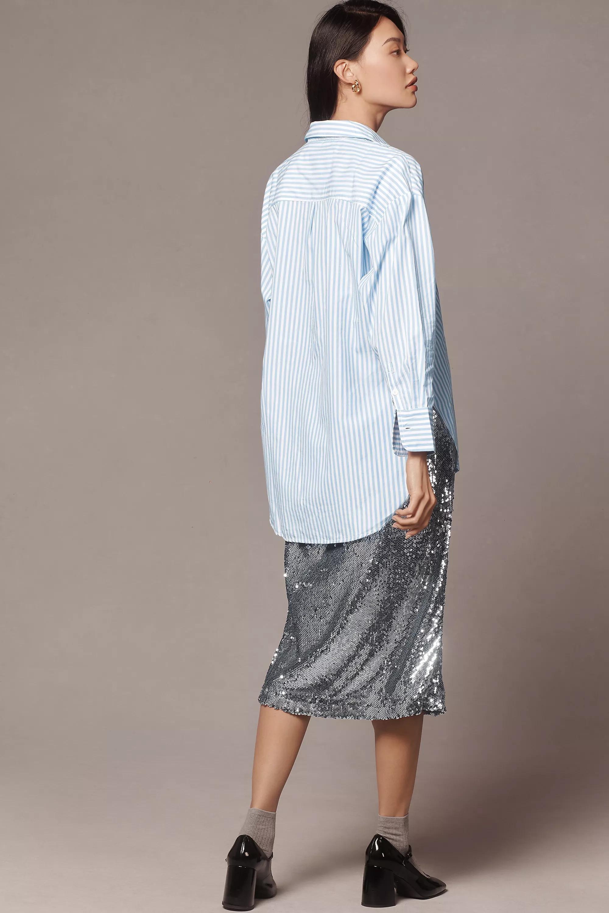 The Bennet Button-down Shirt By Maeve, Blue, , large image number 5