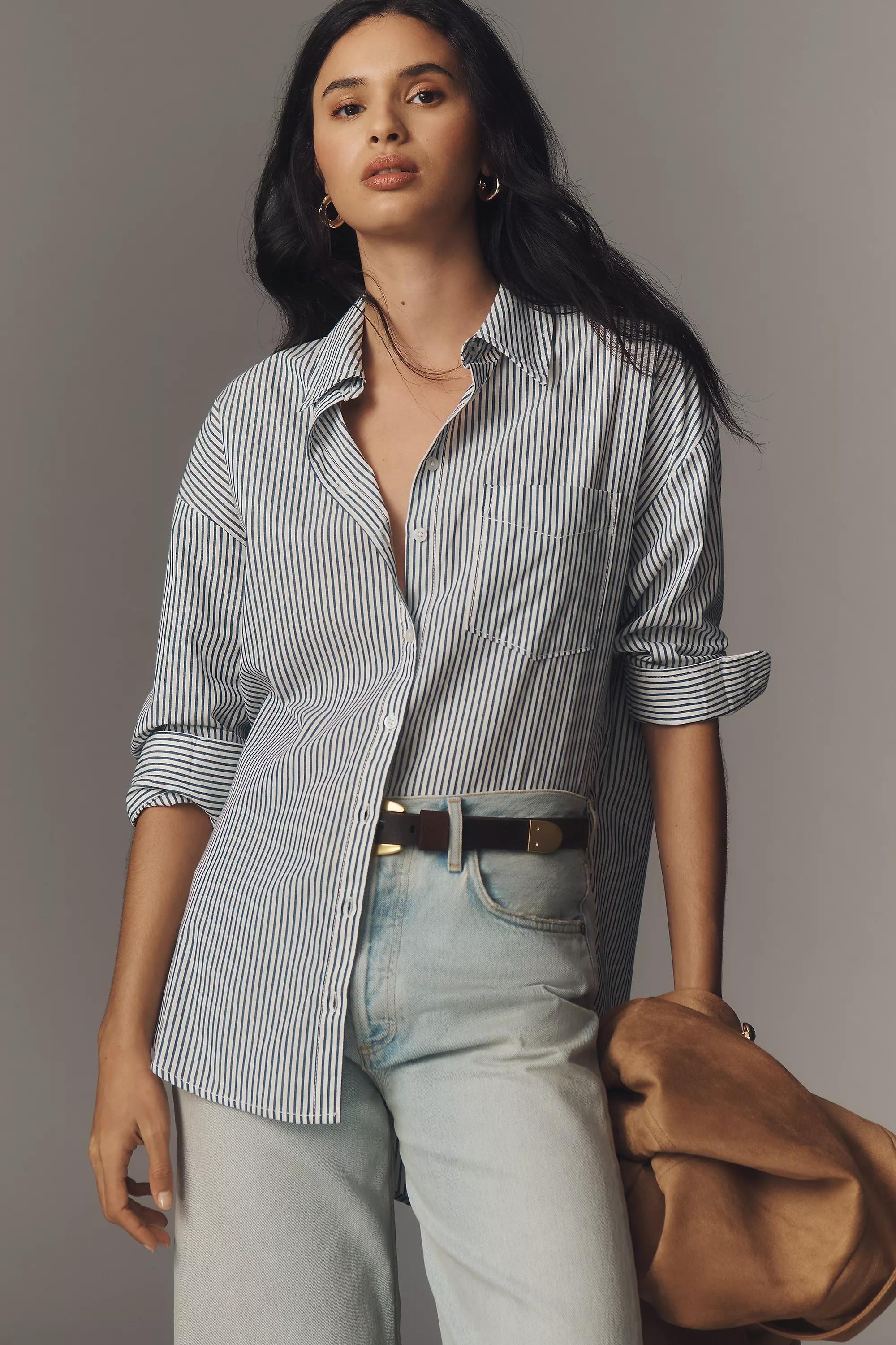 Anthropologie The Bennet Buttondown Shirt, Blue, , large image number 1