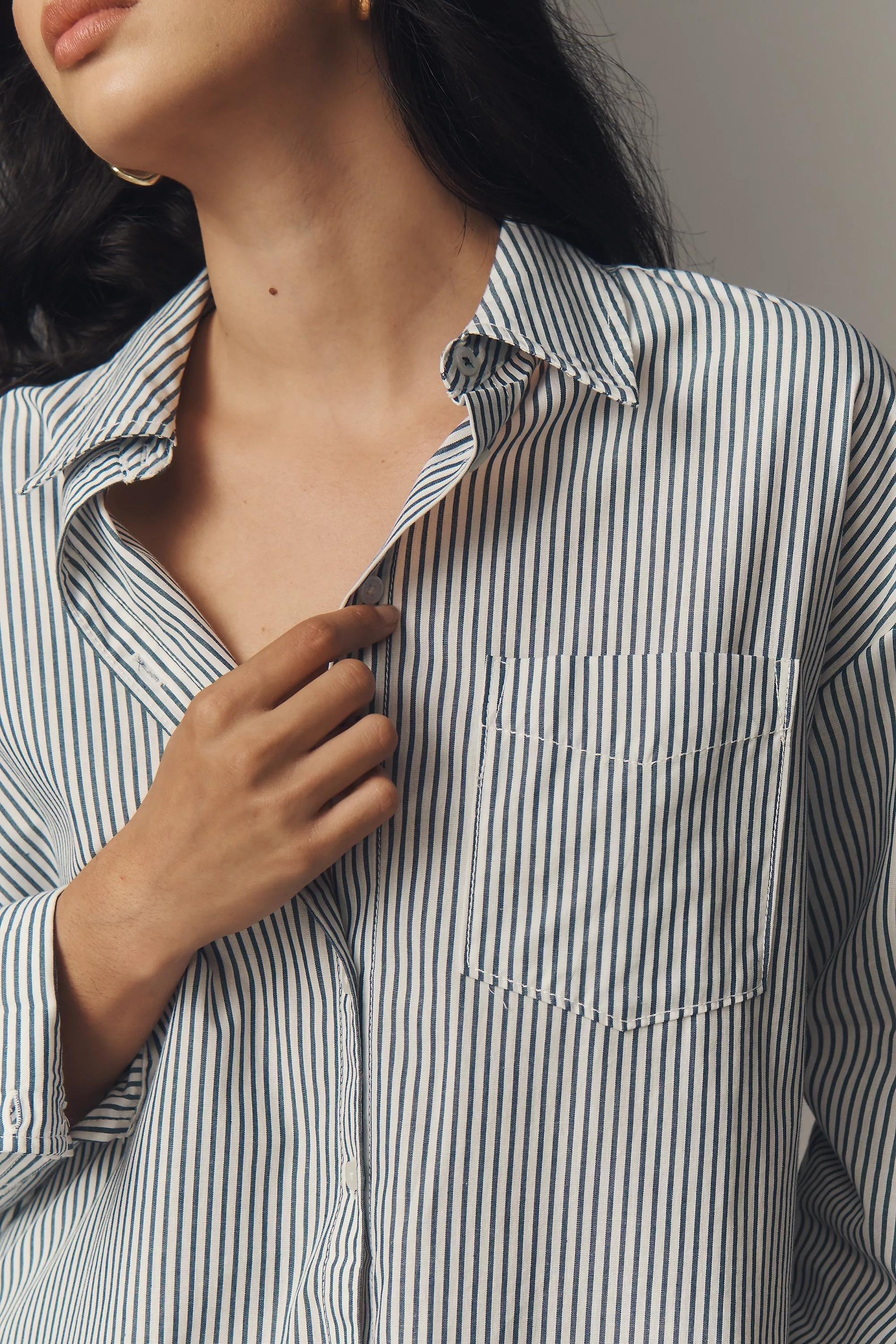 Anthropologie The Bennet Buttondown Shirt, Blue, , large image number 4