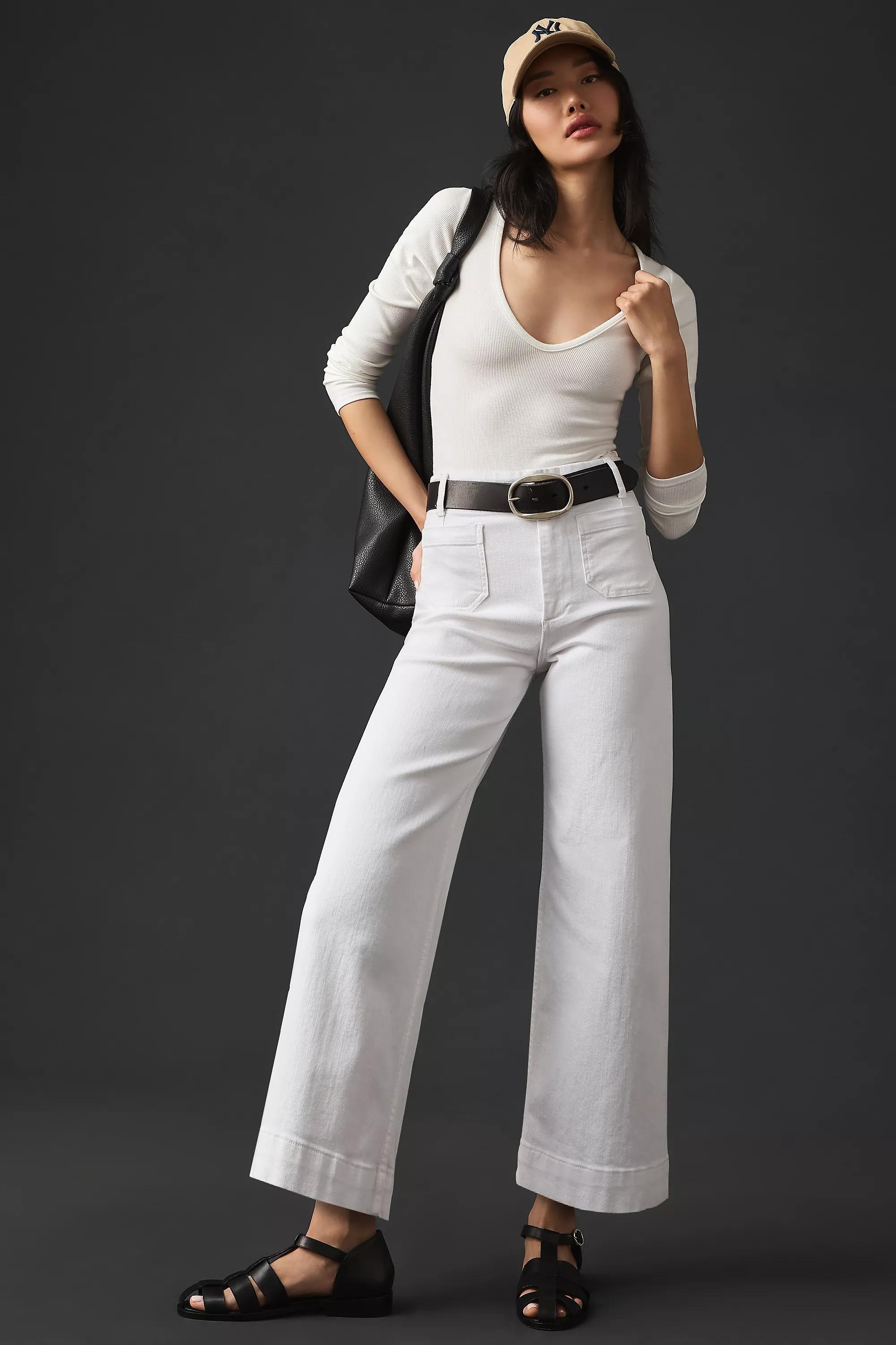 Maeve The Denim Colette Cropped Jeans, White, , medium