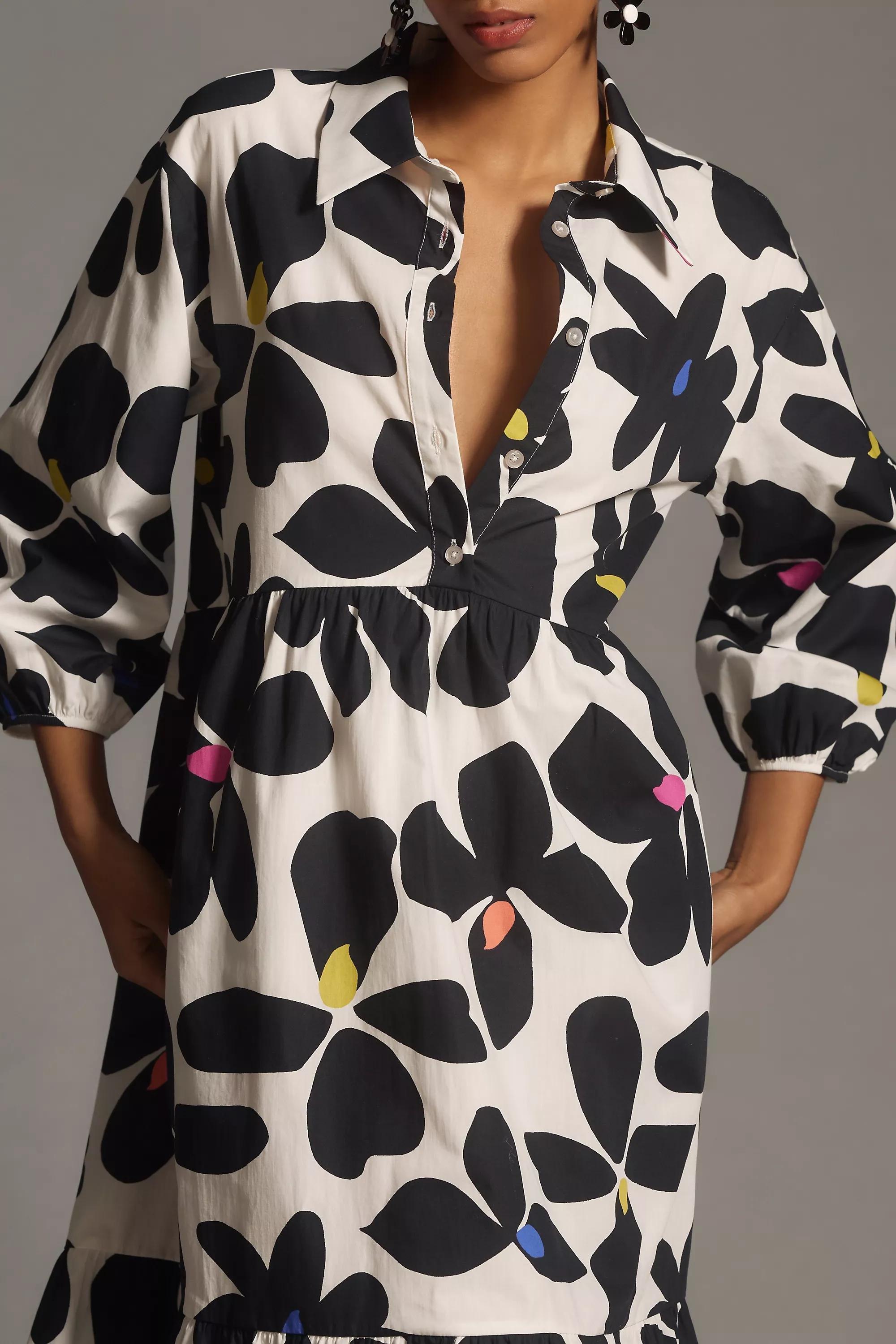 By Maeve The Bettina Tiered Midi Shirt Dress, Multicolour, , large image number 2