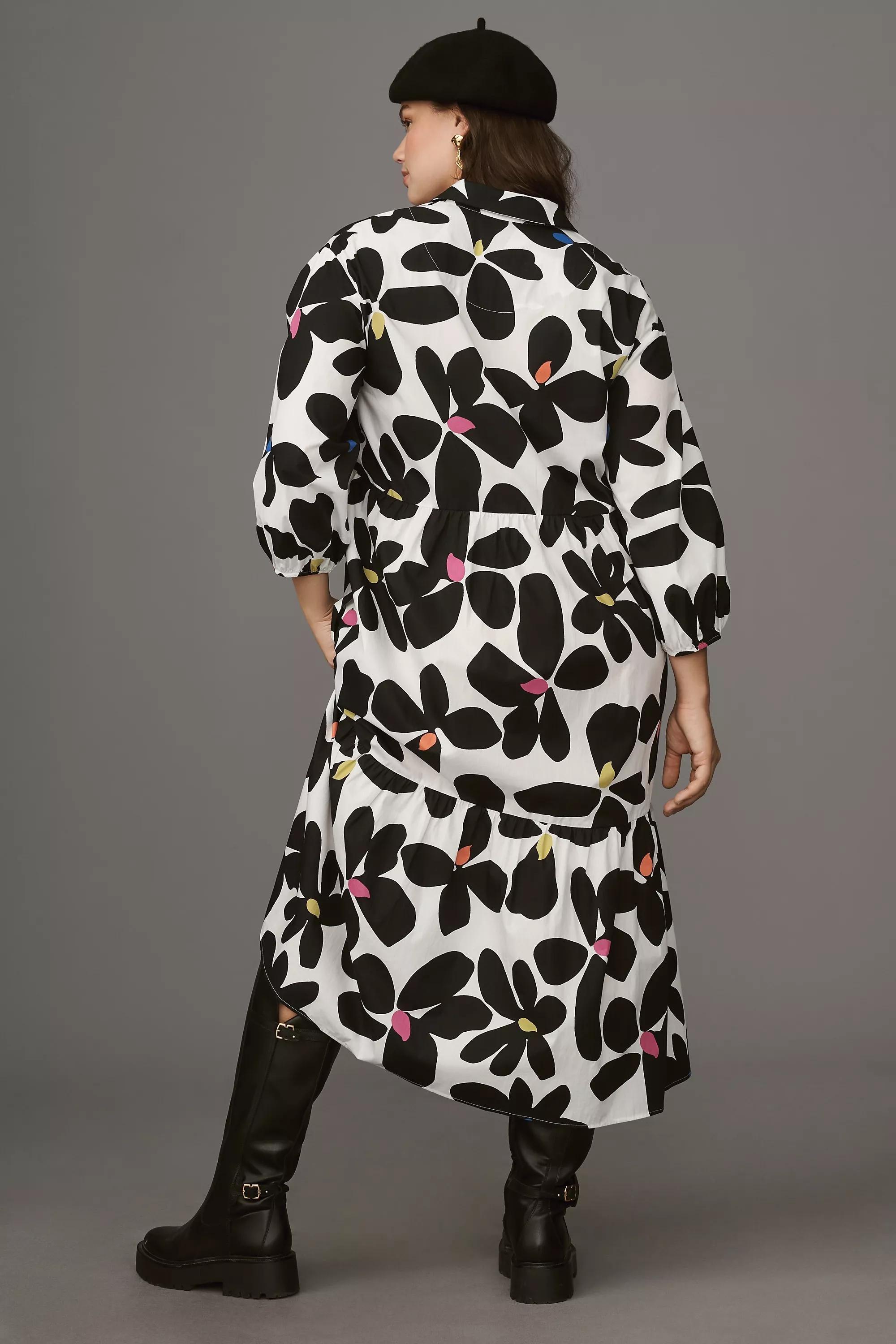 By Maeve The Bettina Tiered Midi Shirt Dress, Multicolour, , large image number 5