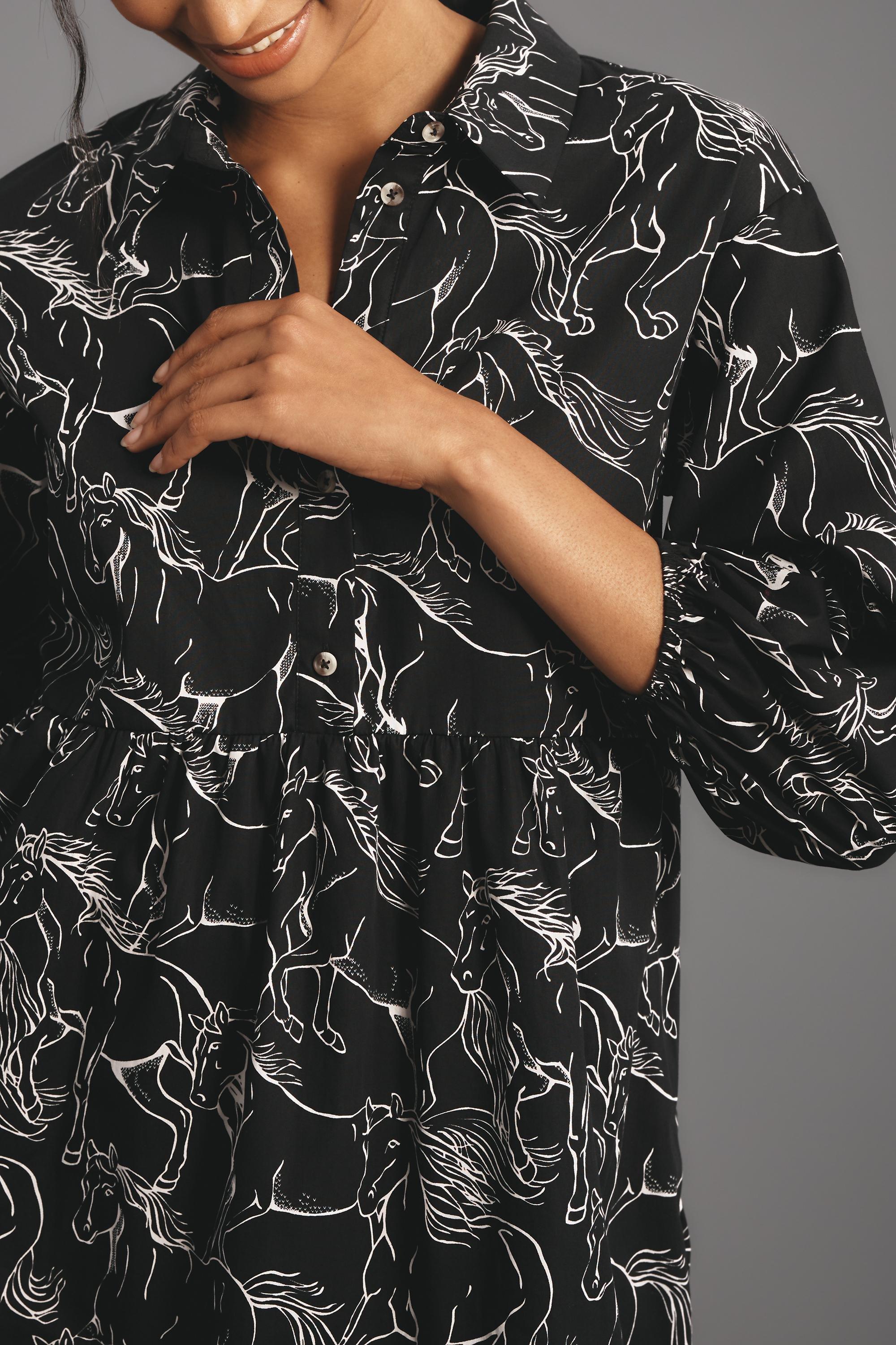 The Bettina Tiered Midi Shirt Dress By Maeve, Grey, , large image number 2