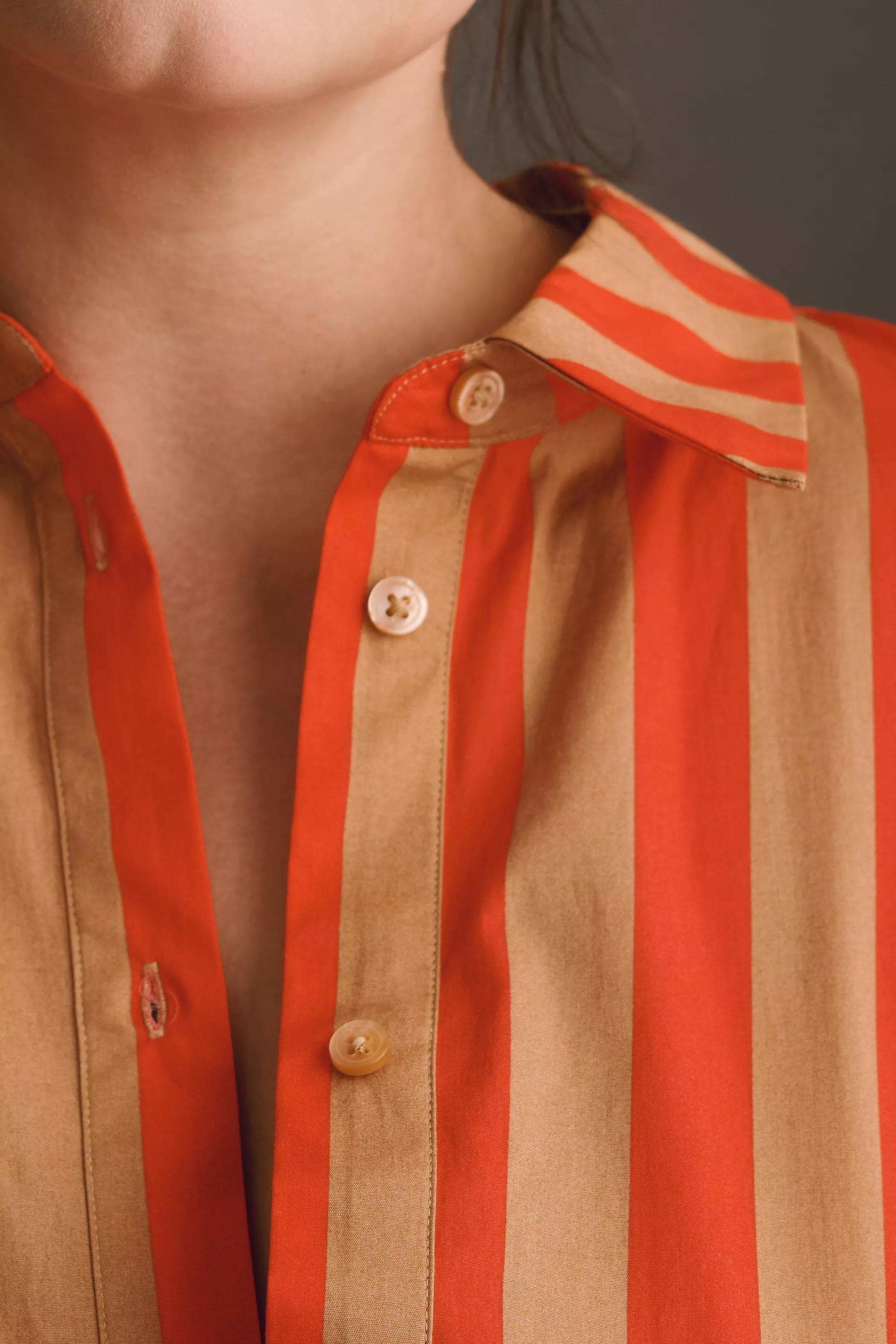 By Meave Tiered Shirt Dress, Red, A501_0025, large image number 5