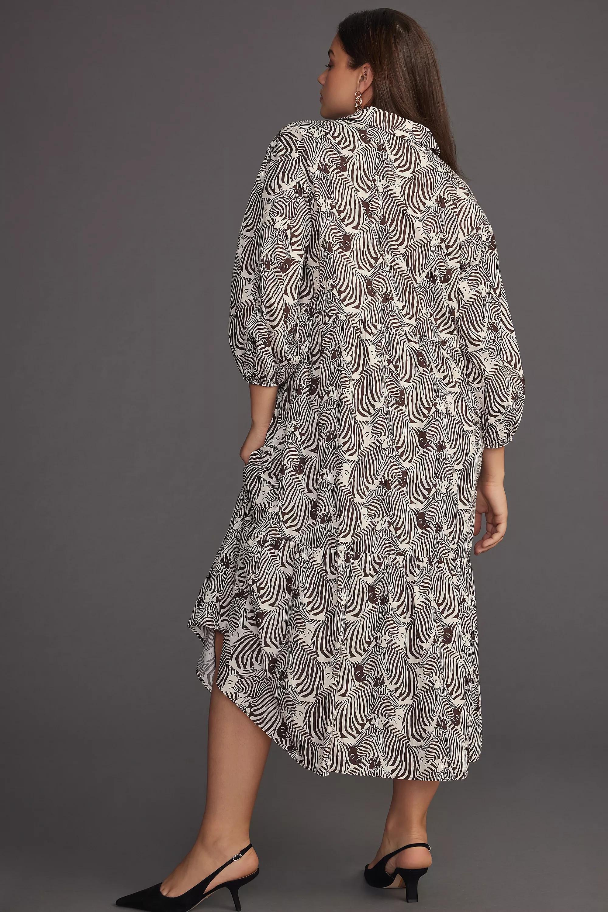 Motif The Bettina Tiered Shirt Dress, Brown, , large image number 0