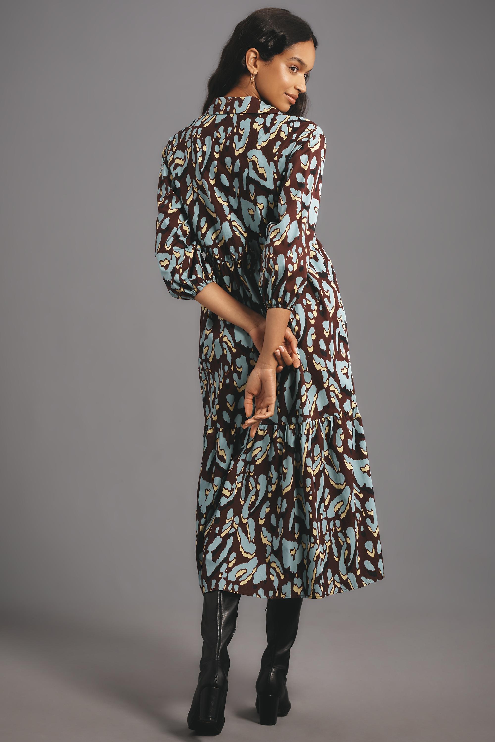 The Bettina Tiered Midi Shirt Dress By Maeve, Multicolour, , large image number 2