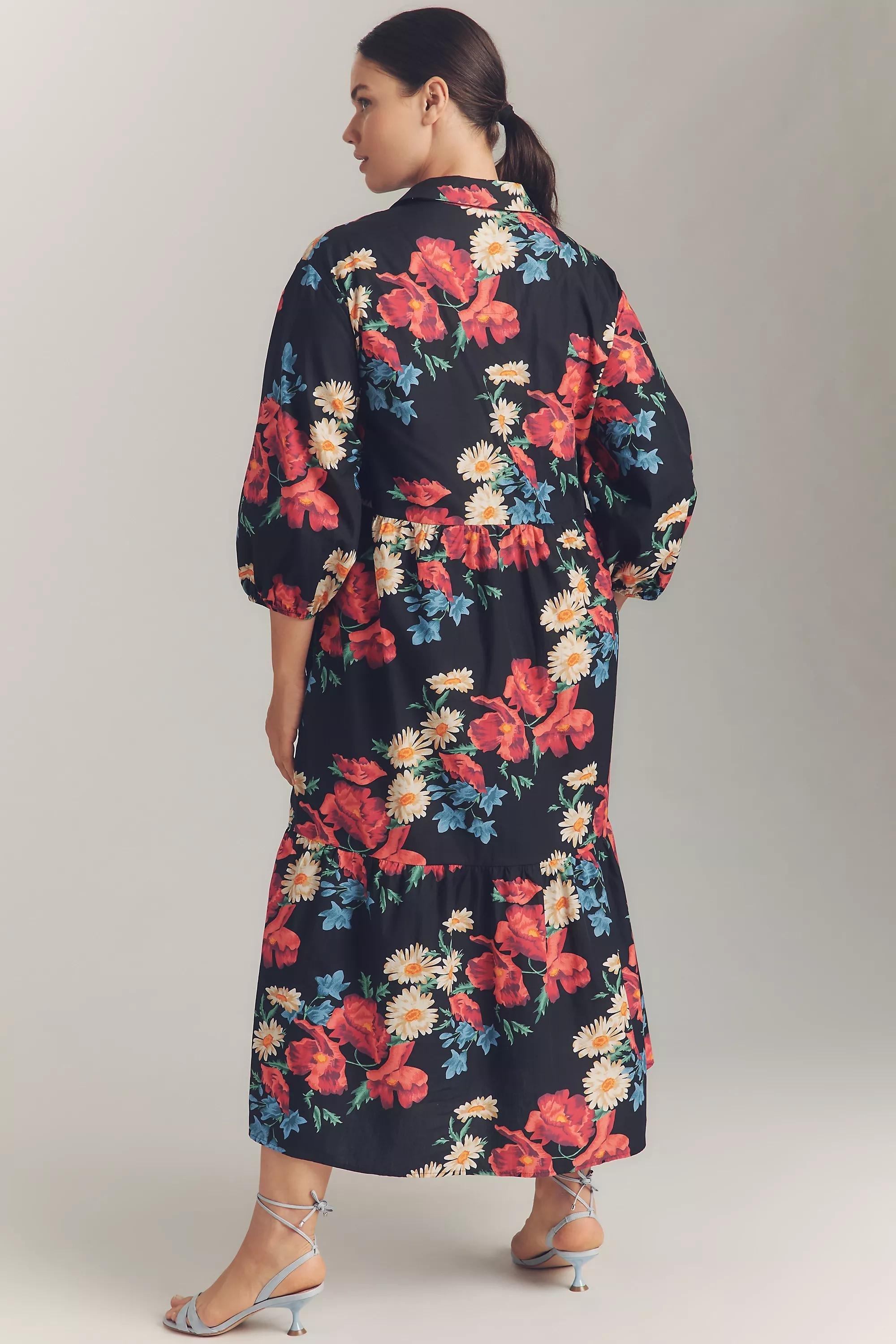 By Maeve The Bettina Tiered Midi Shirt Dress, Pink, A501_0068, large image number 5