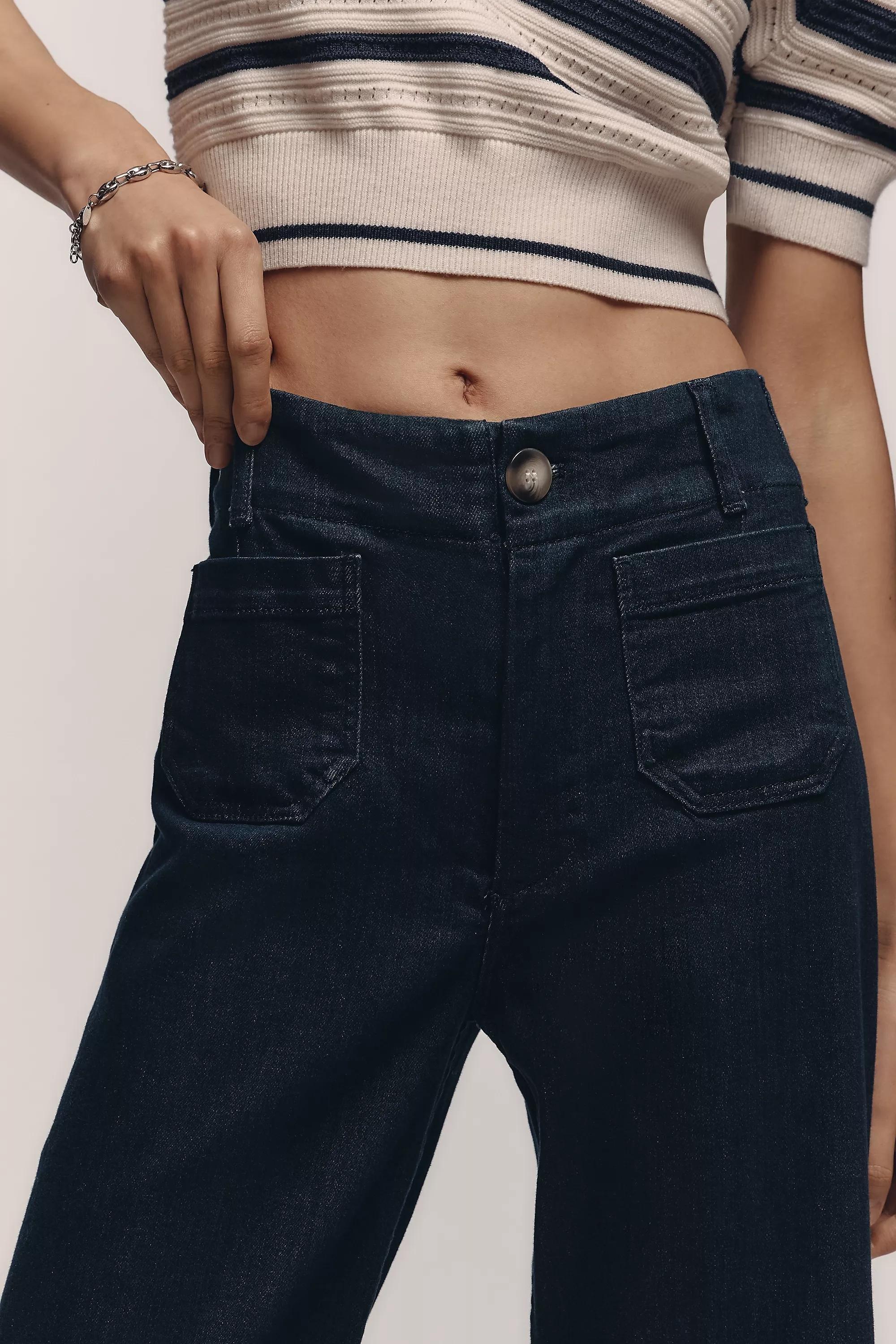 Maeve Denim Cropped Wide-Leg Jeans, Navy, , large image number 3