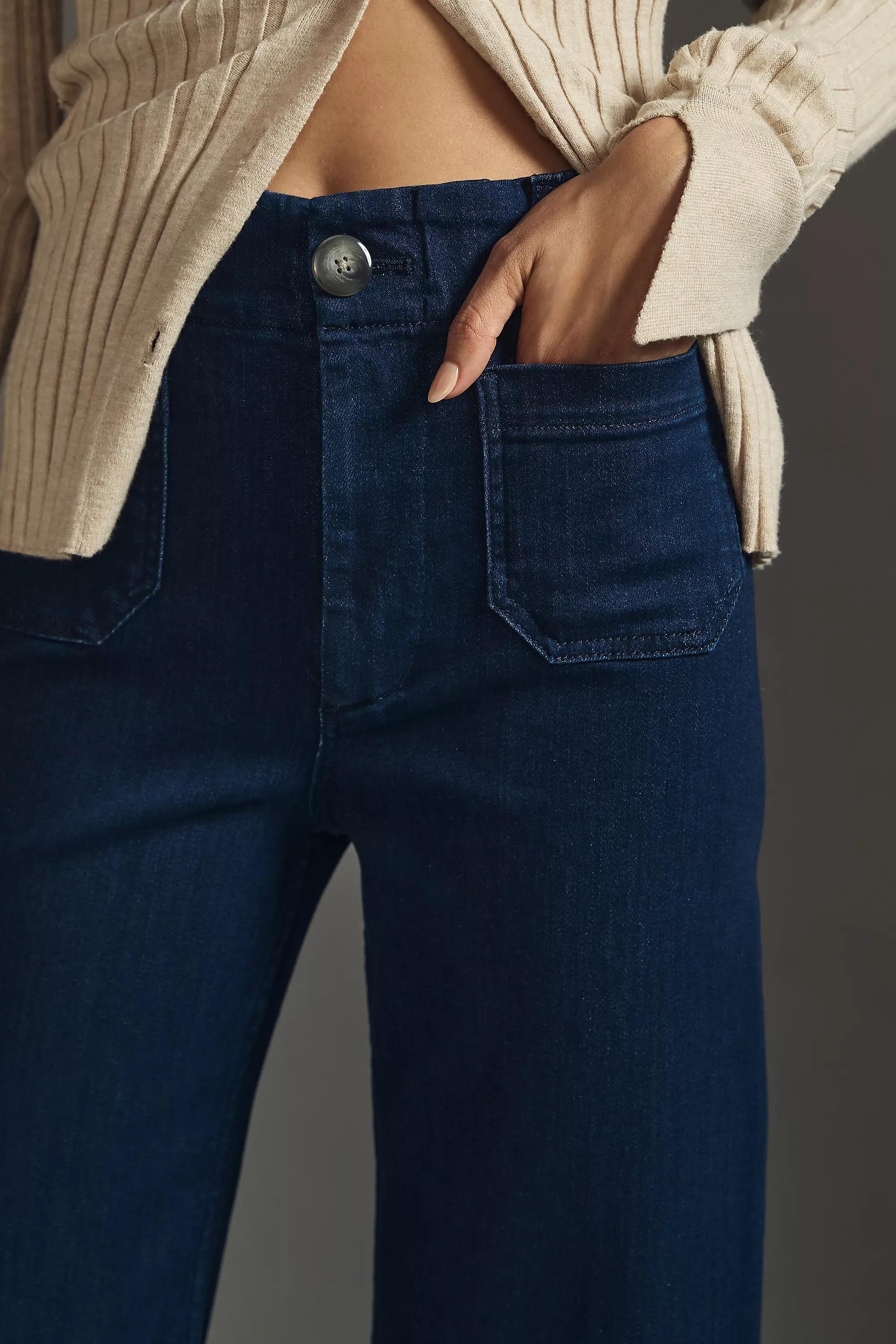 Maeve Denim Cropped Wide-Leg Jeans, Navy, , large image number 3