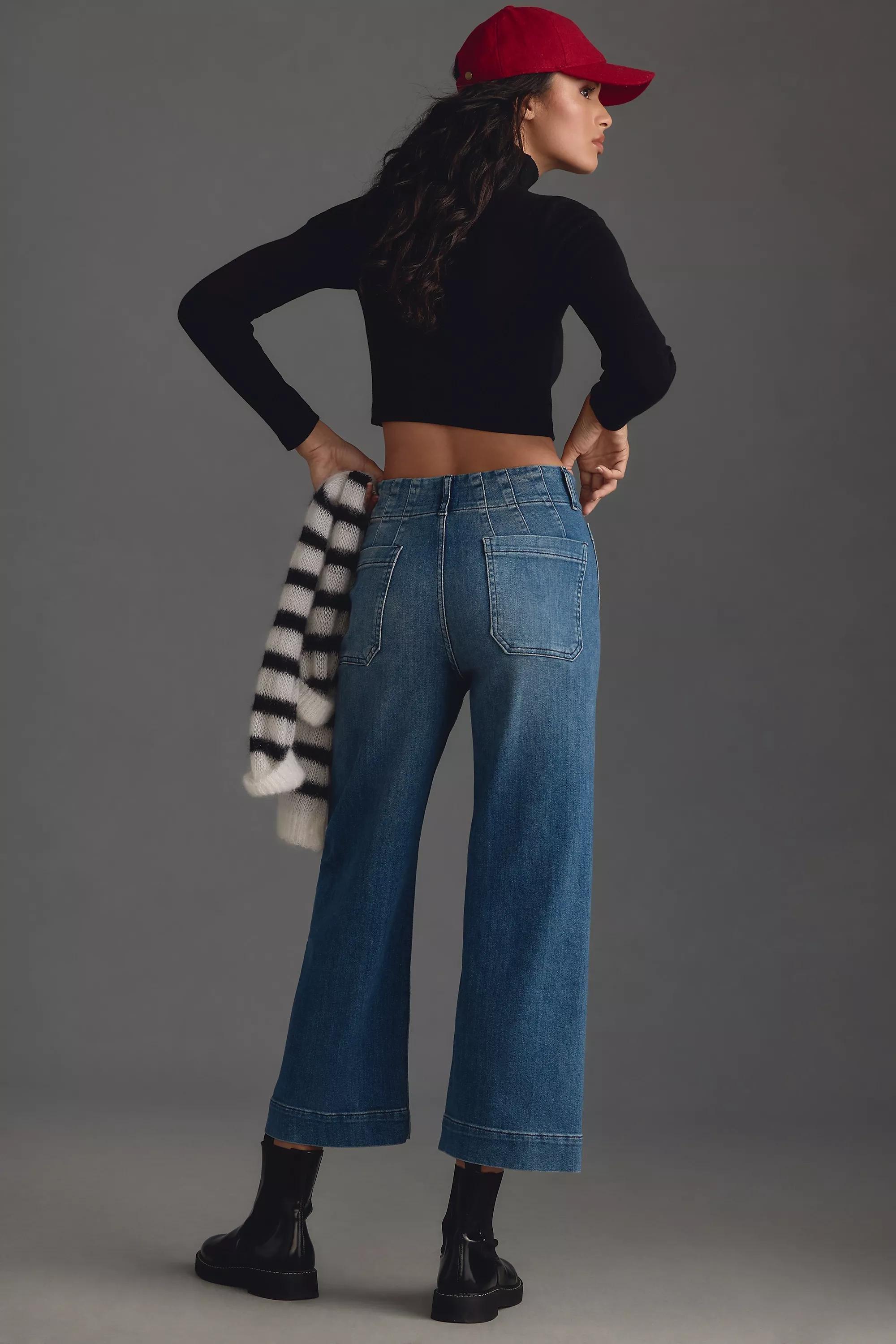 Maeve The Colette Denim Cropped Wide-Leg Jean, Blue, , large image number 3