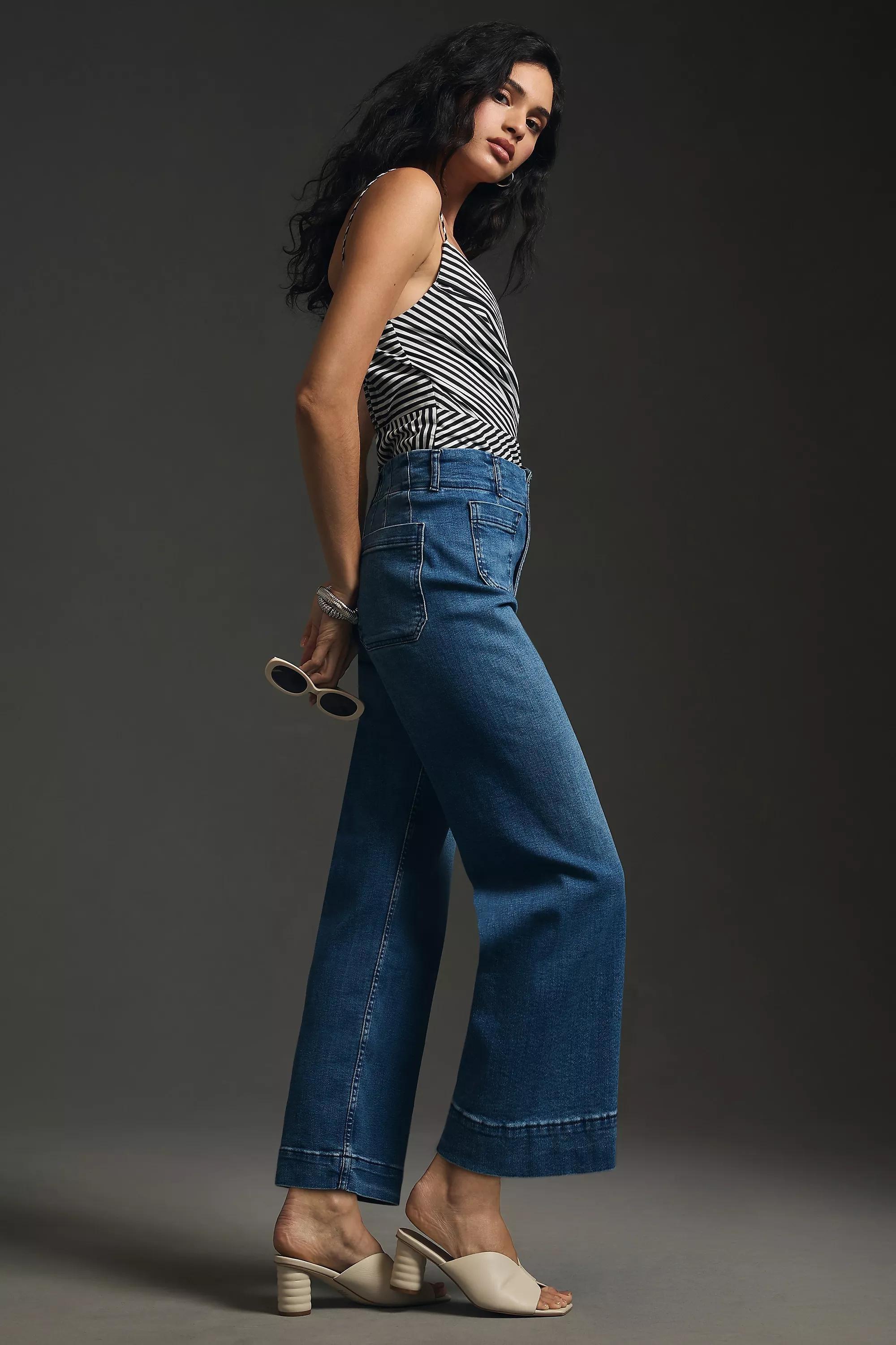 Maeve The Colette Denim Cropped Wide-Leg Jean, Blue, , large image number 5