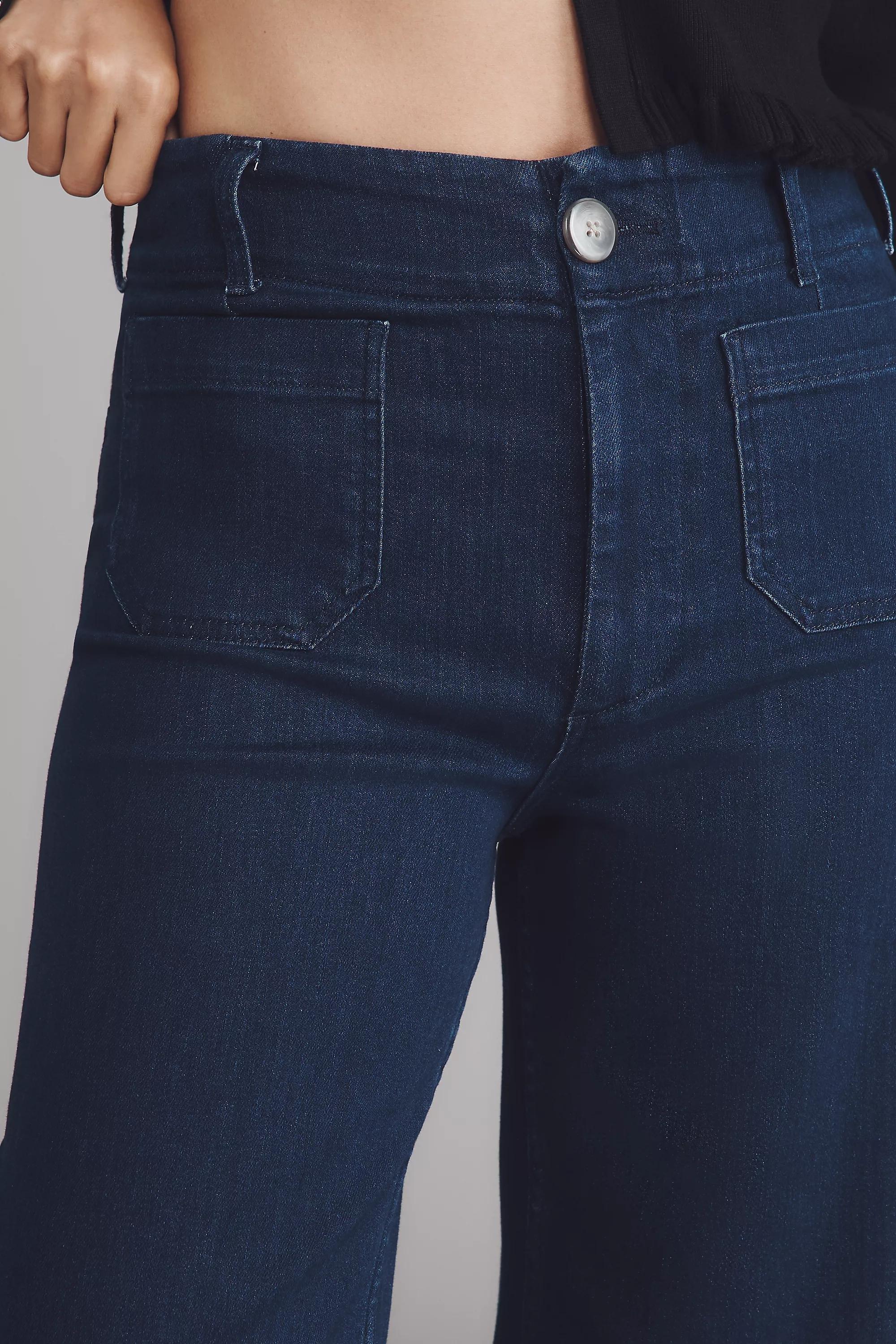 By Maeve The Colette Denim Cropped Wide-Leg Jeans, Navy, Blue, large image number 3