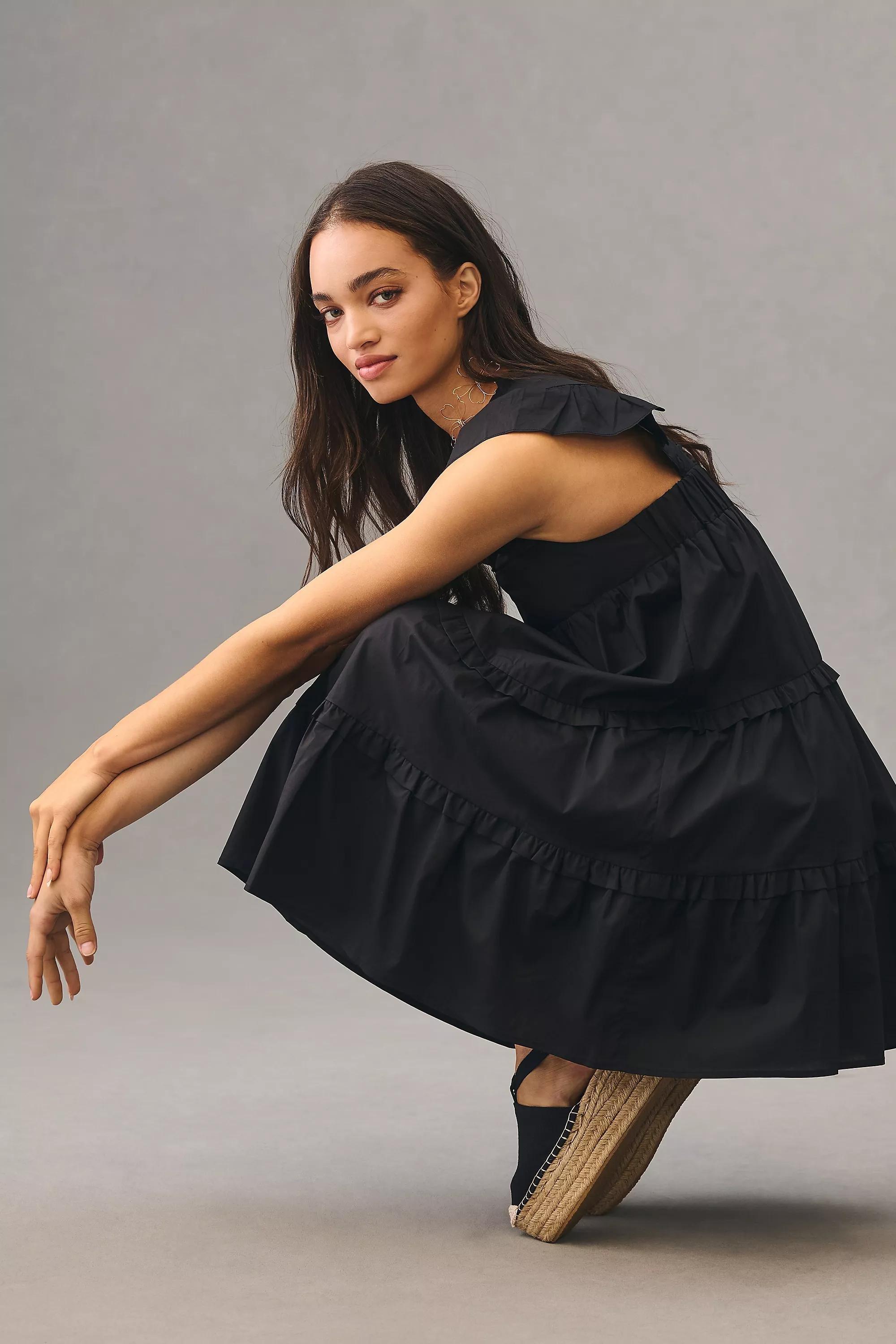 En Saison Tiered Ruffled Dress, Black, A501_0001, large image number 3