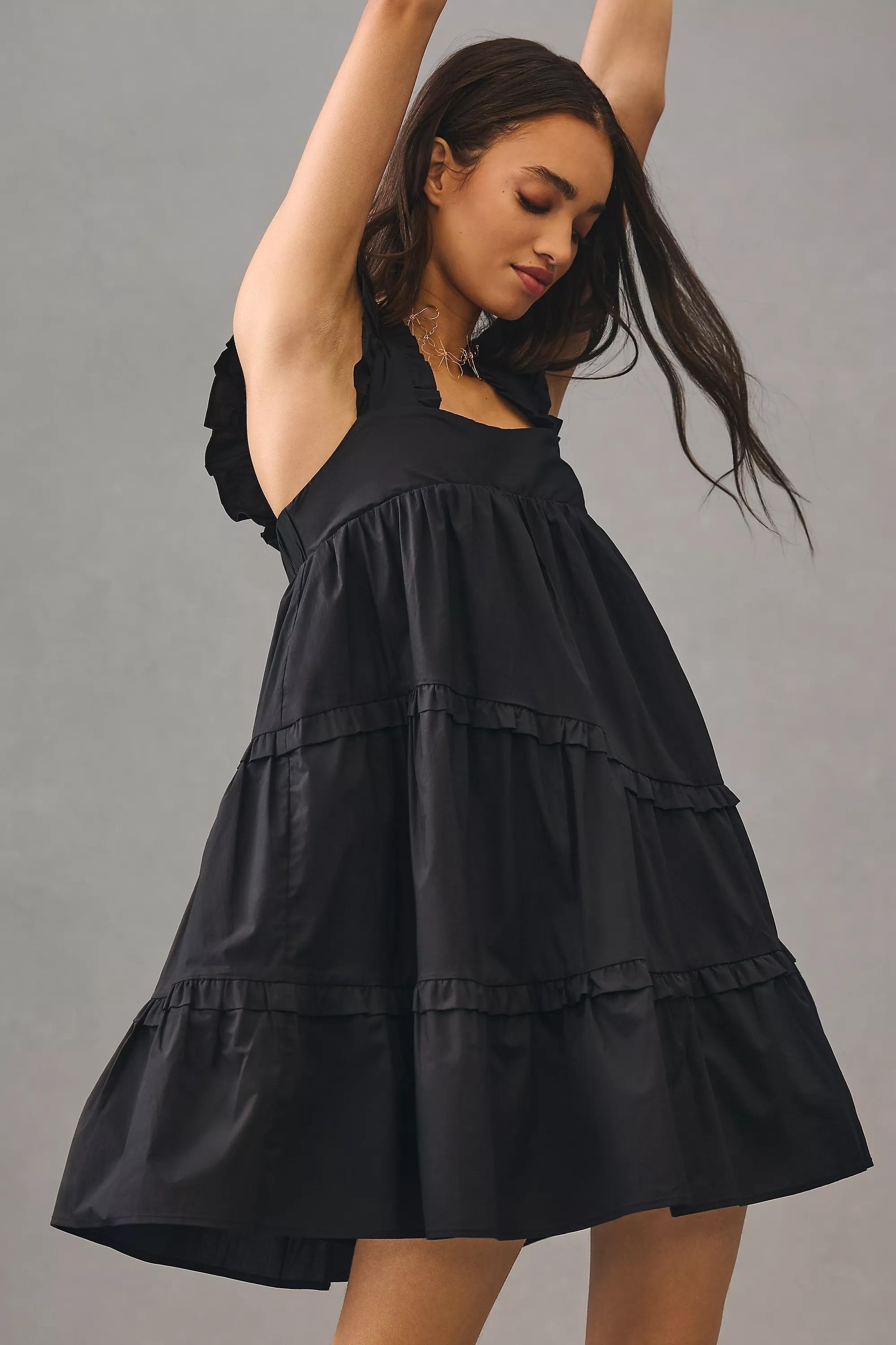 En Saison Tiered Ruffled Dress, Black, A501_0001, large image number 4