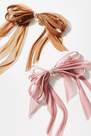 Anthropologie - Combo Pearl-Embellished Bows, Set Of 2, Pink