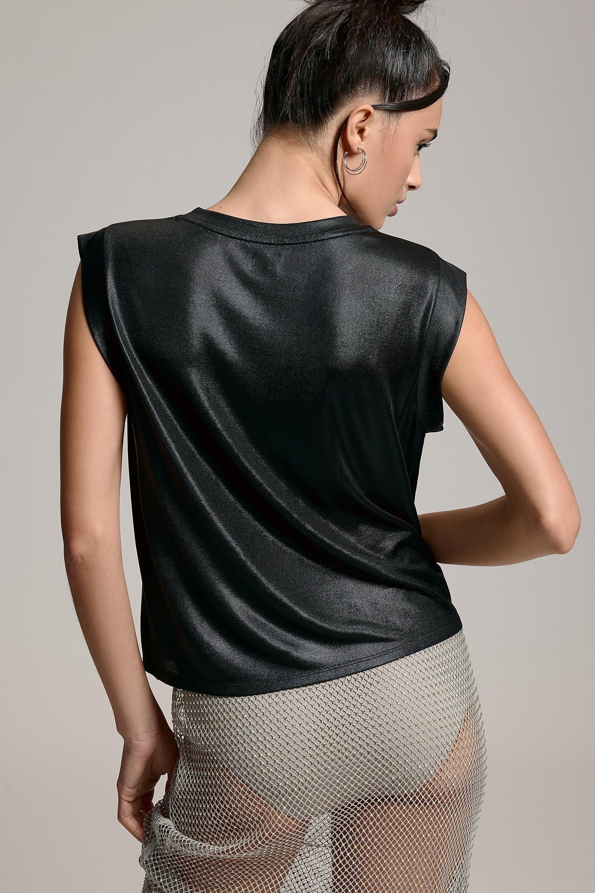 Porridge Shine Muscle Tee, Black, A501_0001, large image number 4