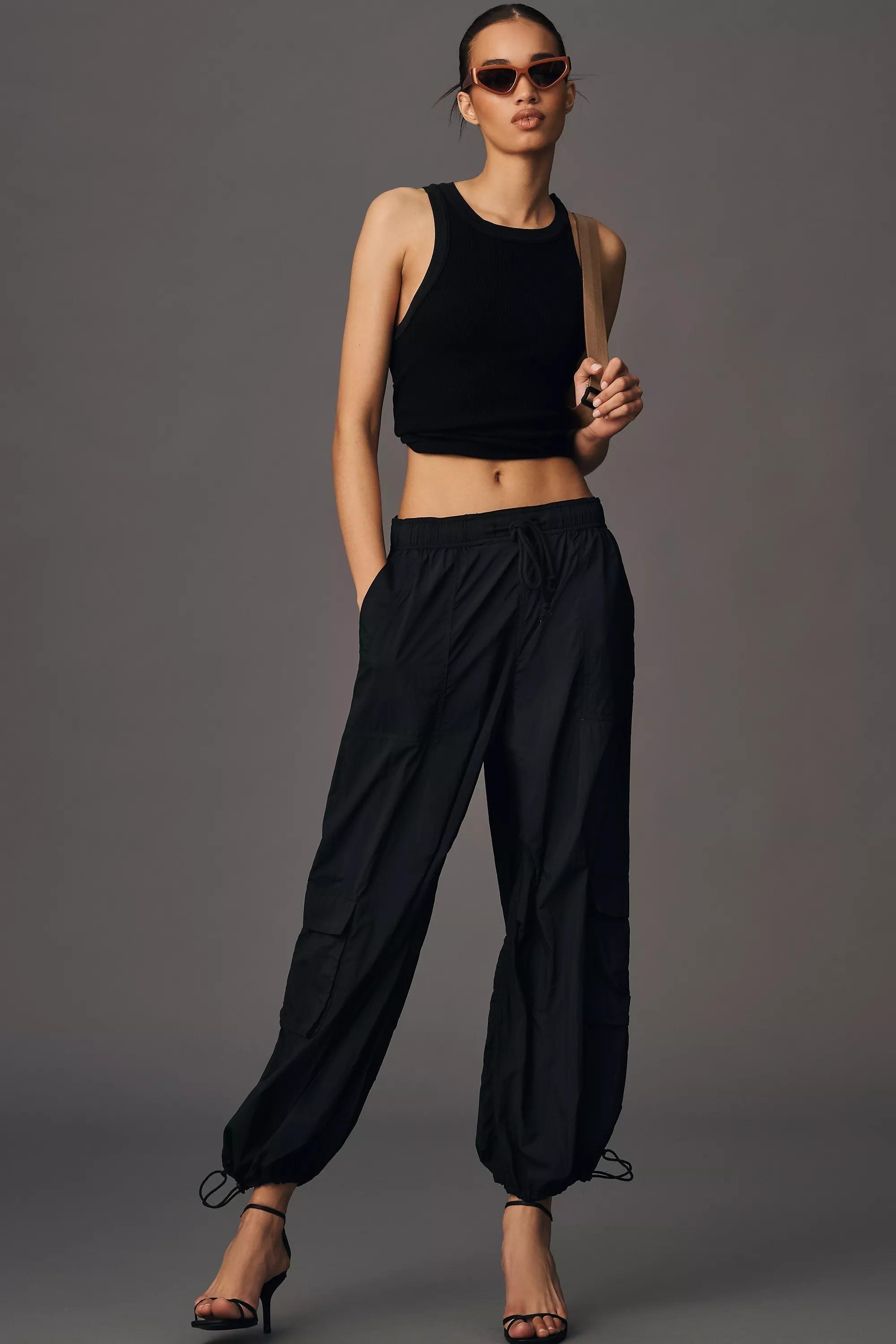 Daily Practice Base Jump Parachute Pants, Black, Black, large image number 0