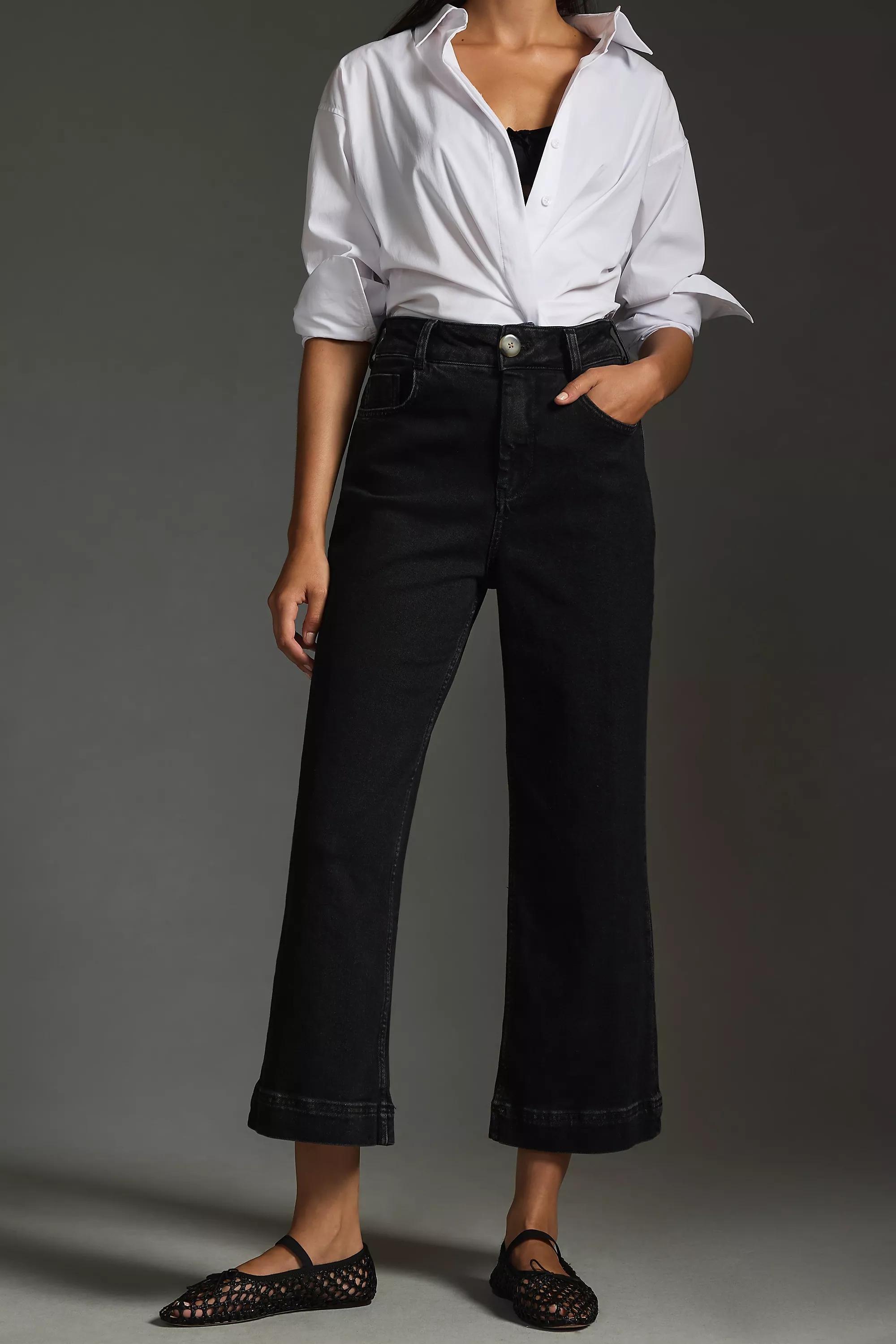 Pilcro The Skipper High-Rise Crop Wide-Leg Jeans, Black, , large image number 1