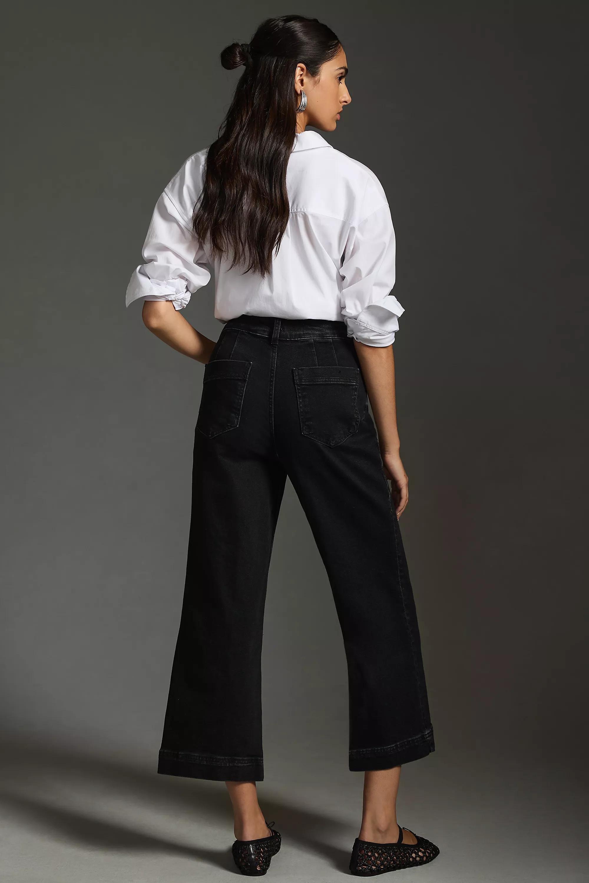 Pilcro The Skipper High-Rise Crop Wide-Leg Jeans, Black, , large image number 3