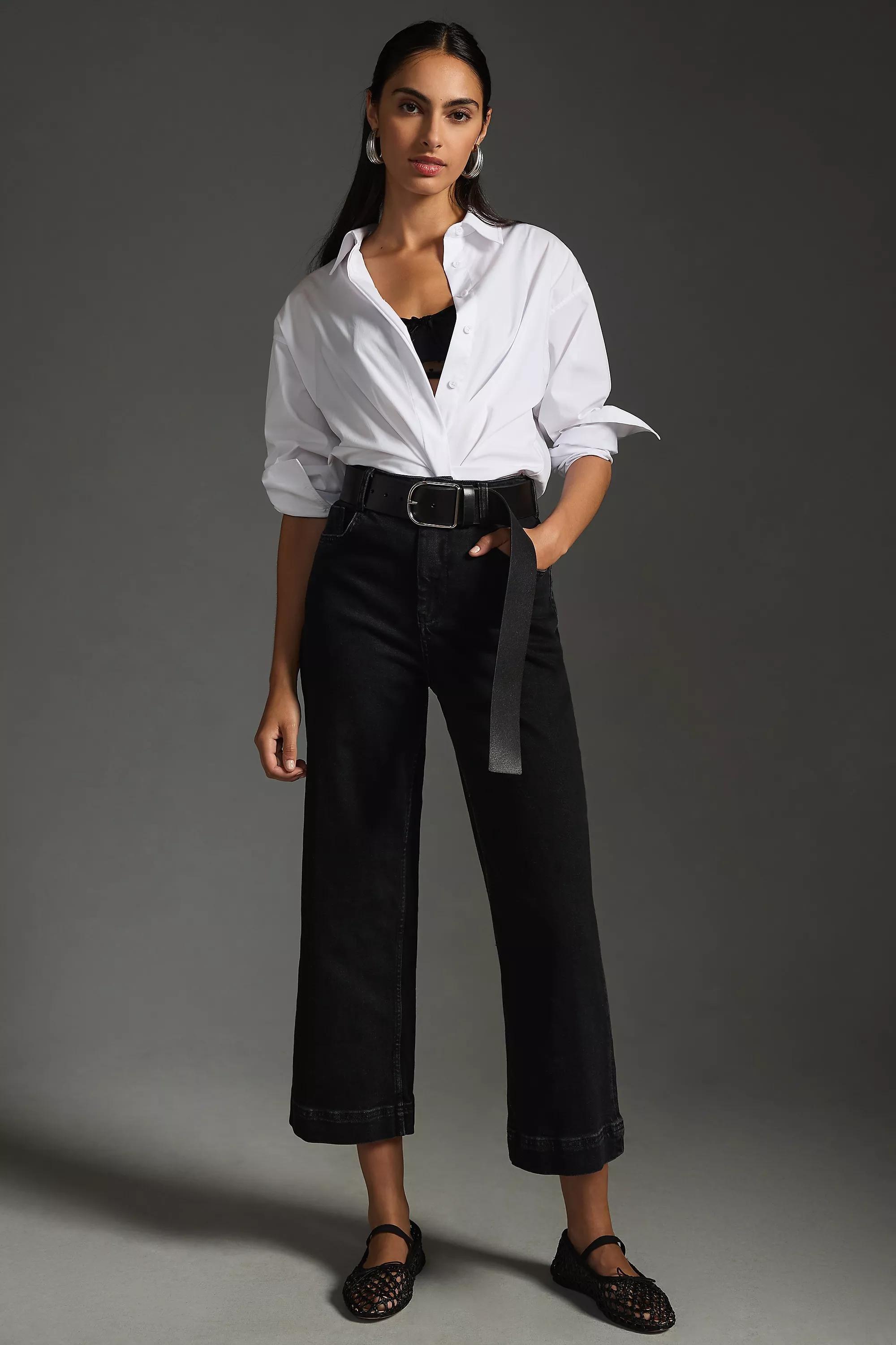 Pilcro The Skipper High-Rise Crop Wide-Leg Jeans, Black, , large image number 4