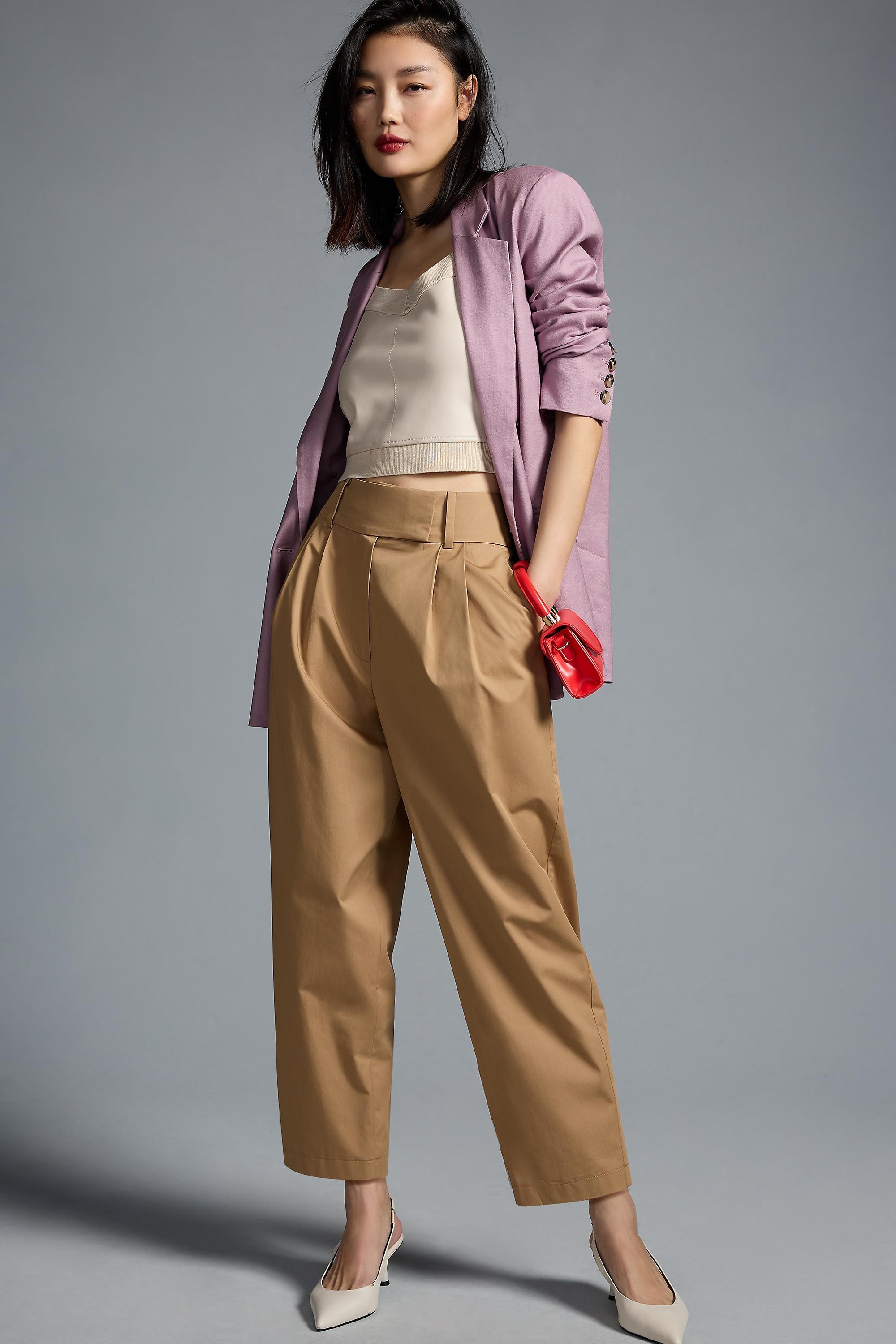 Exquise Barrel-Leg Chino Trousers, Beige, A501_0026, large image number 1