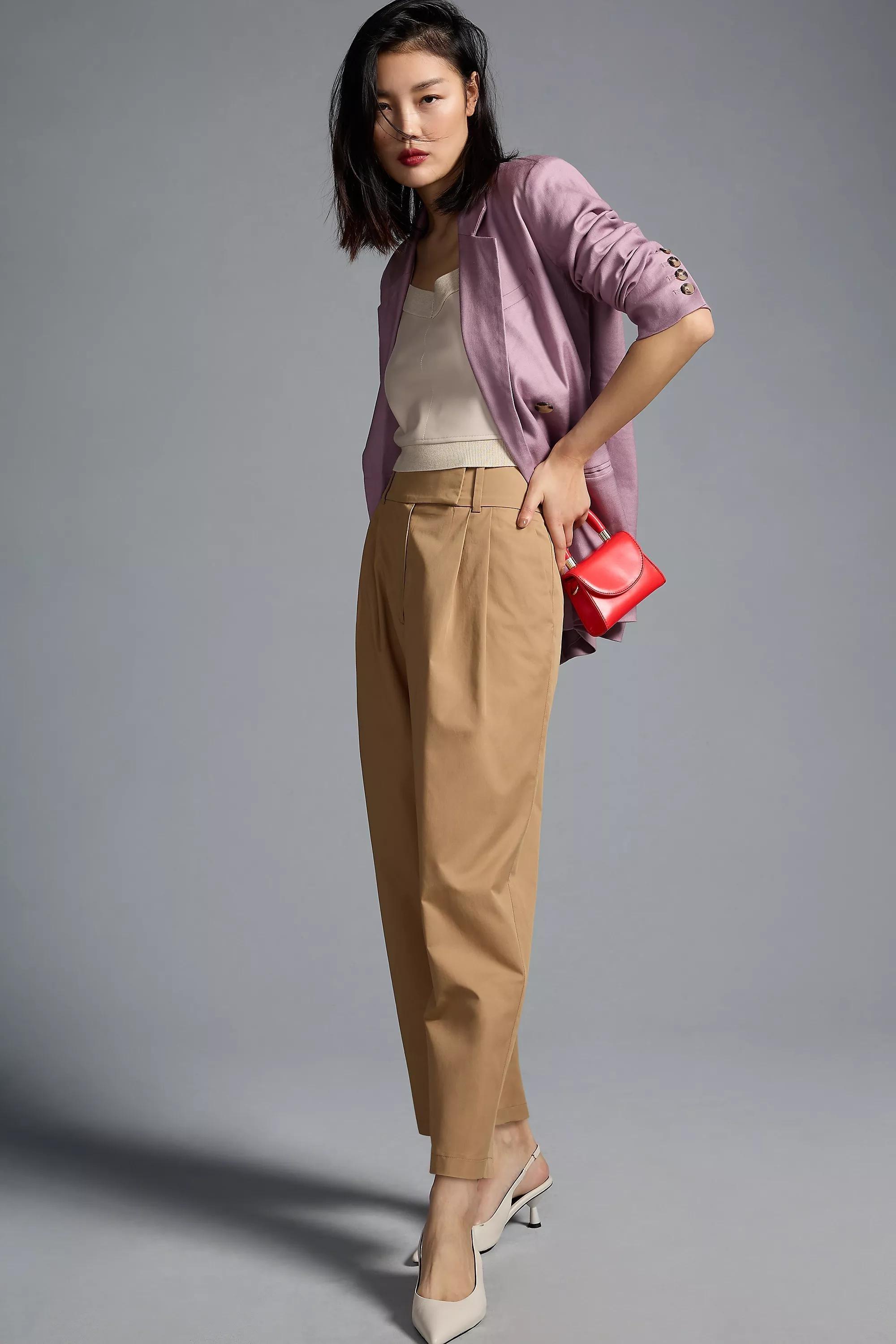 Exquise Barrel-Leg Chino Trousers, Beige, A501_0026, large image number 4