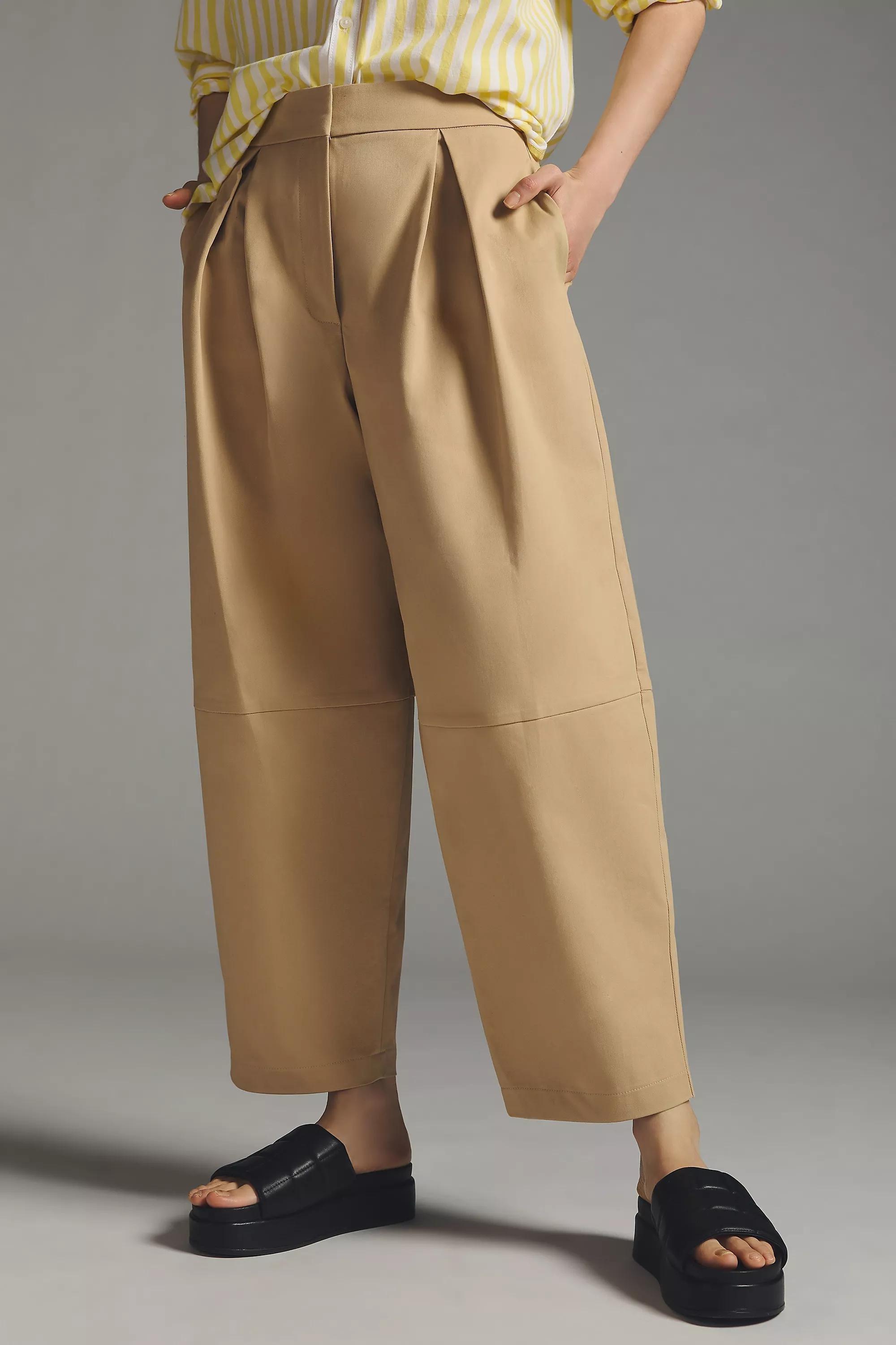 Anthropologie - Exquise Utility Barrel Pants, Beige