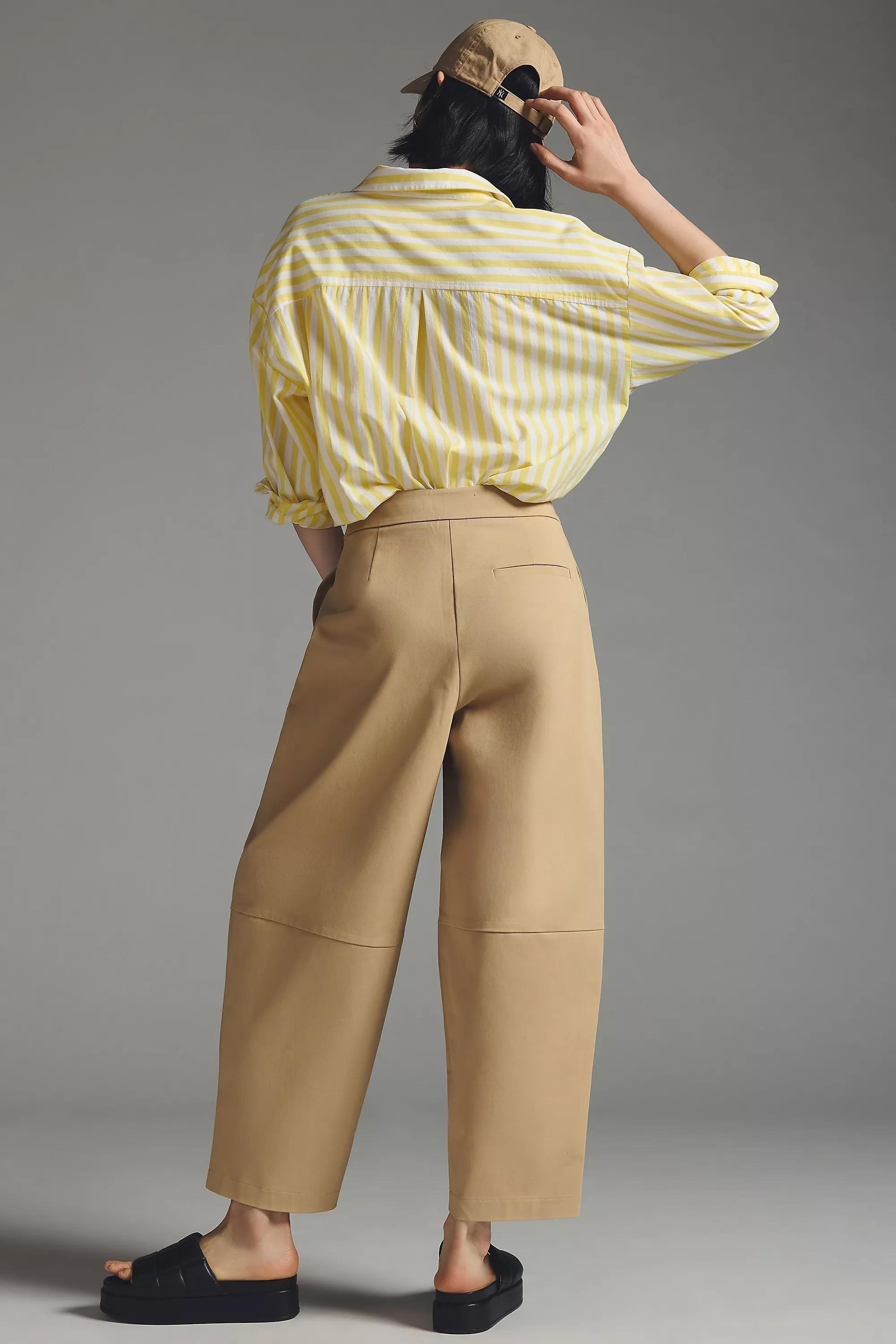 Anthropologie - Exquise Utility Barrel Pants, Beige