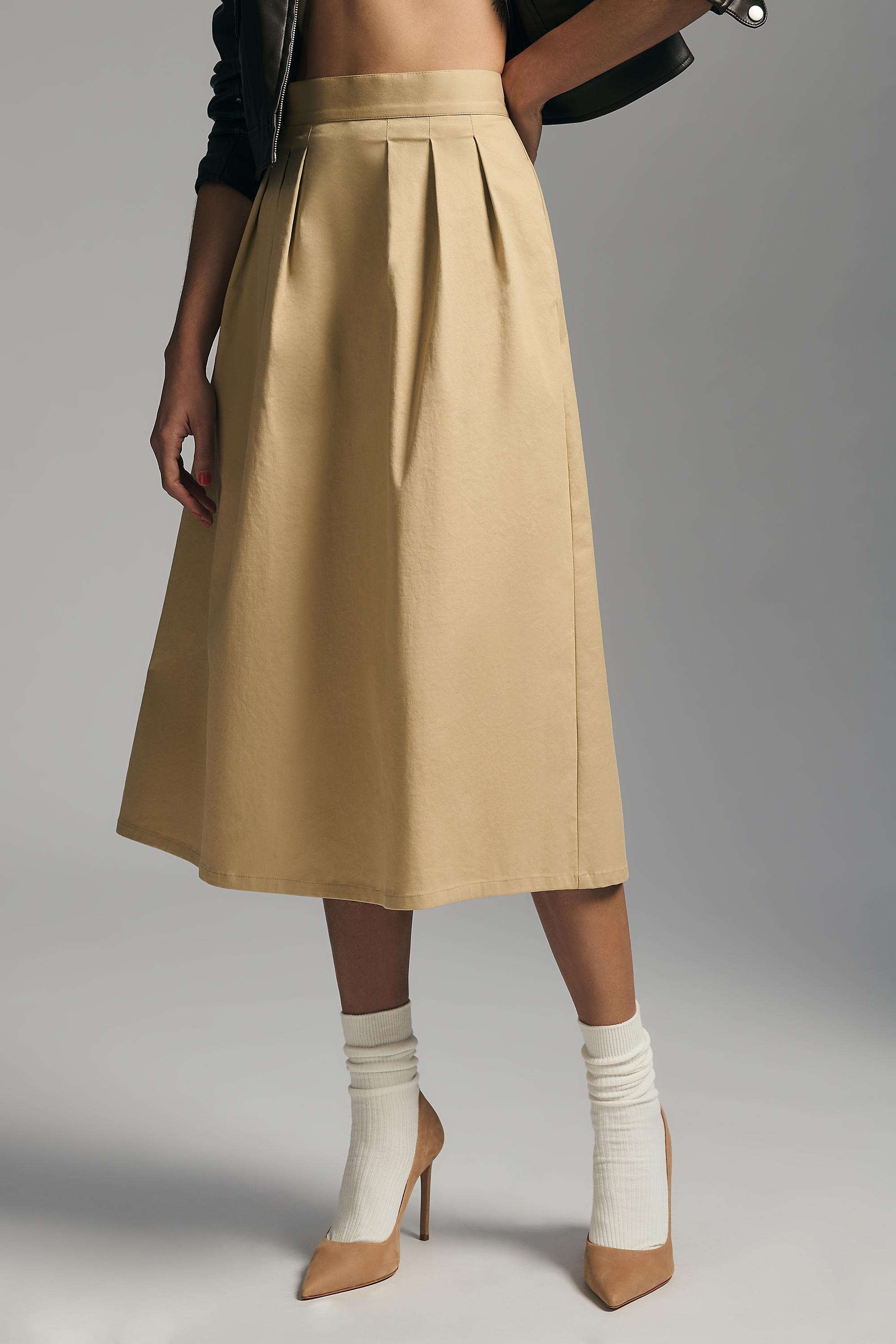 Corey Lynn Calter Pleated Trouser Skirt, Gold, A501_0016, large image number 2