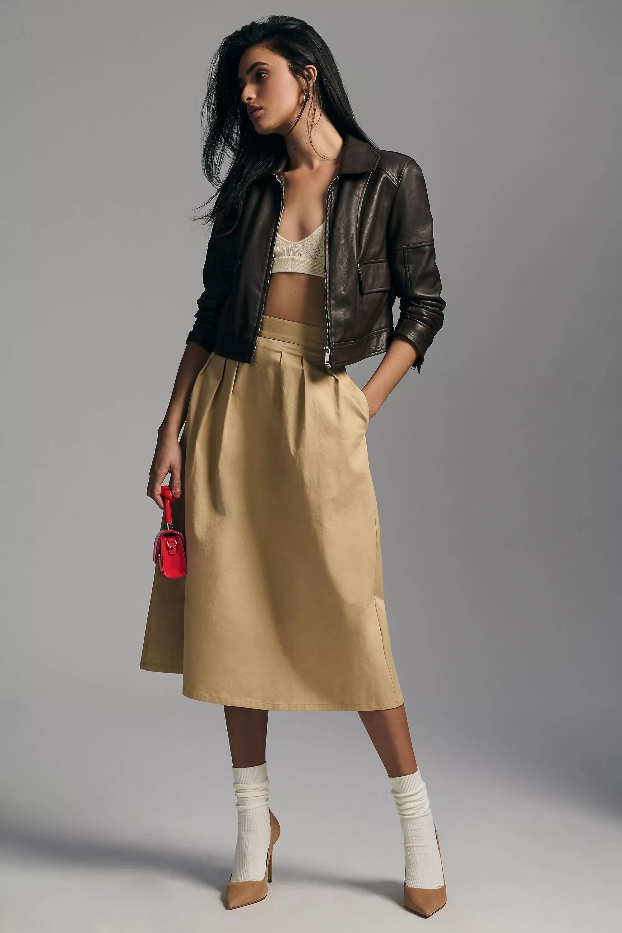 Corey Lynn Calter Pleated Trouser Skirt, Gold, A501_0016, large image number 3