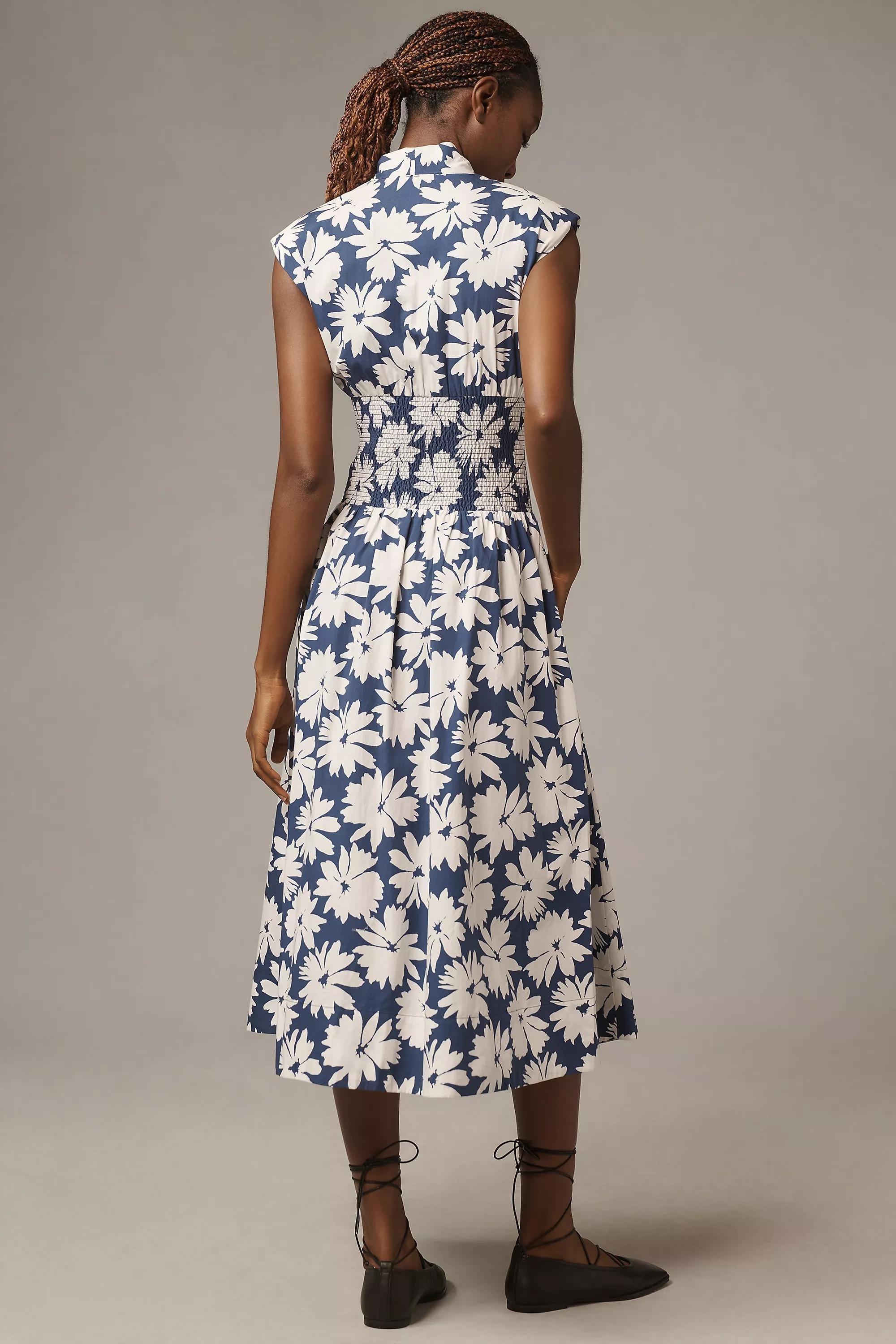 Anthropologie Floral Shirt Dress, White, , large image number 1