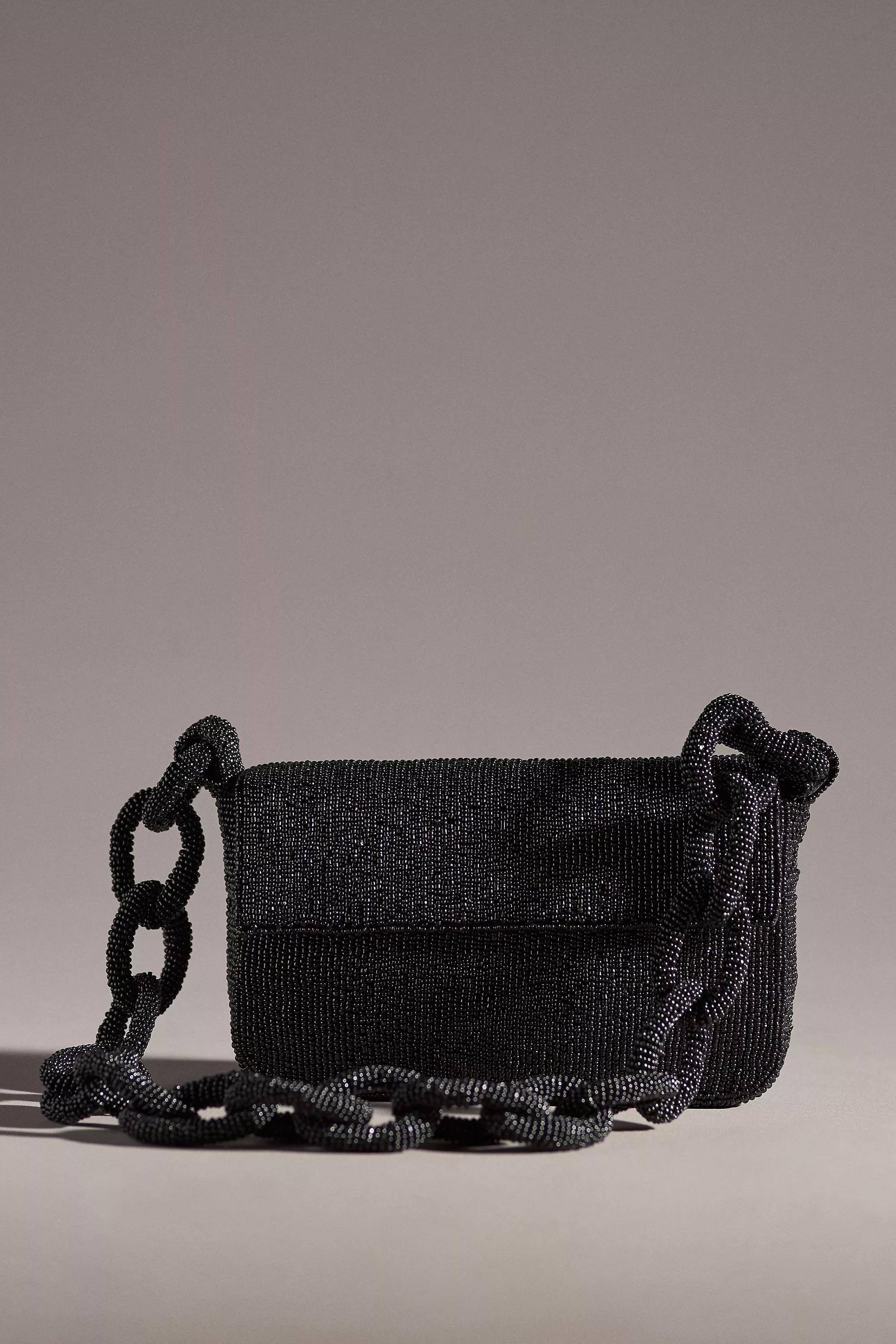 The Fiona Beaded Bag: Chain Edition, Black, A501_0001, large image number 0