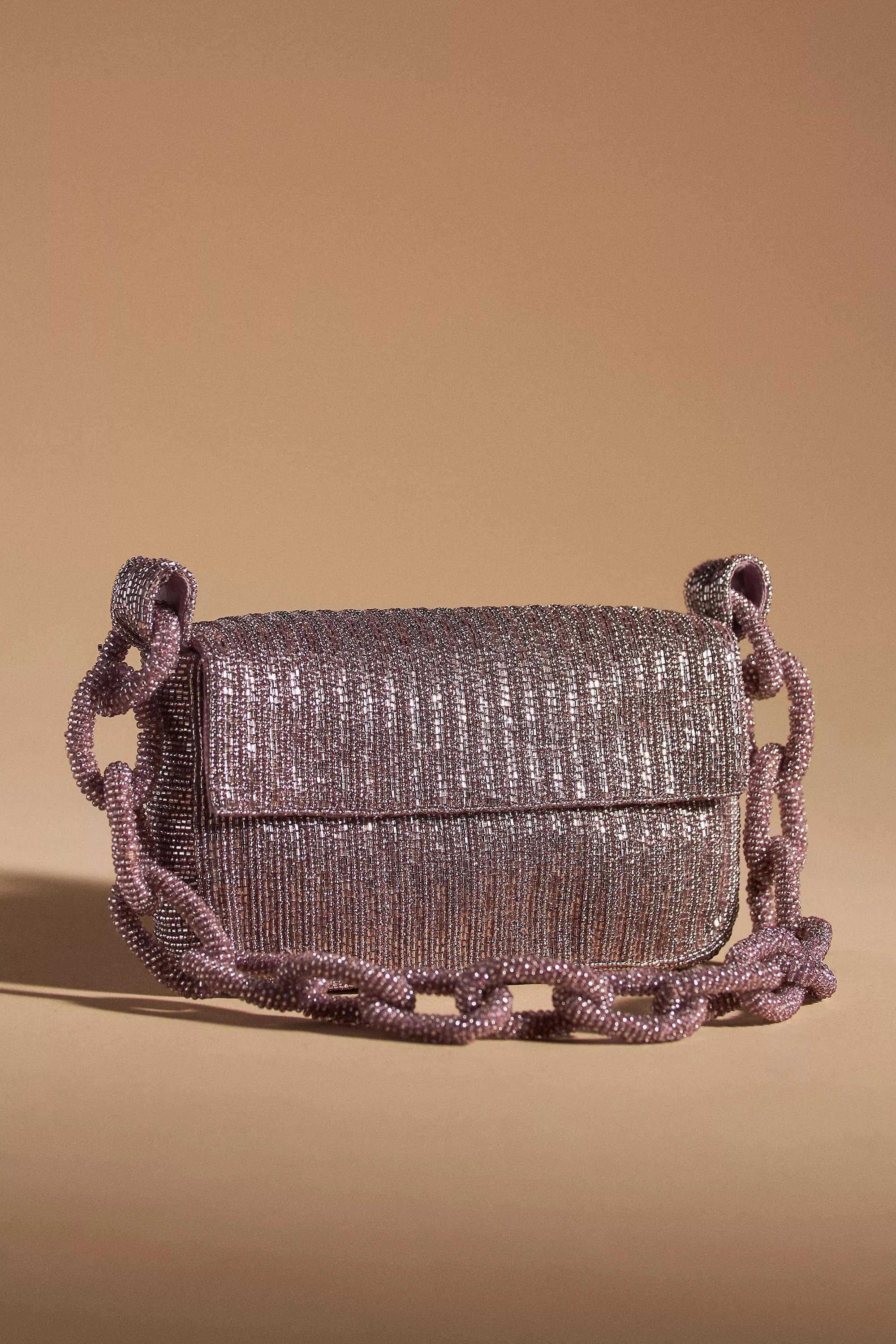 The Fiona Beaded Bag: Chain Edition, Purple, A501_0050, large image number 0