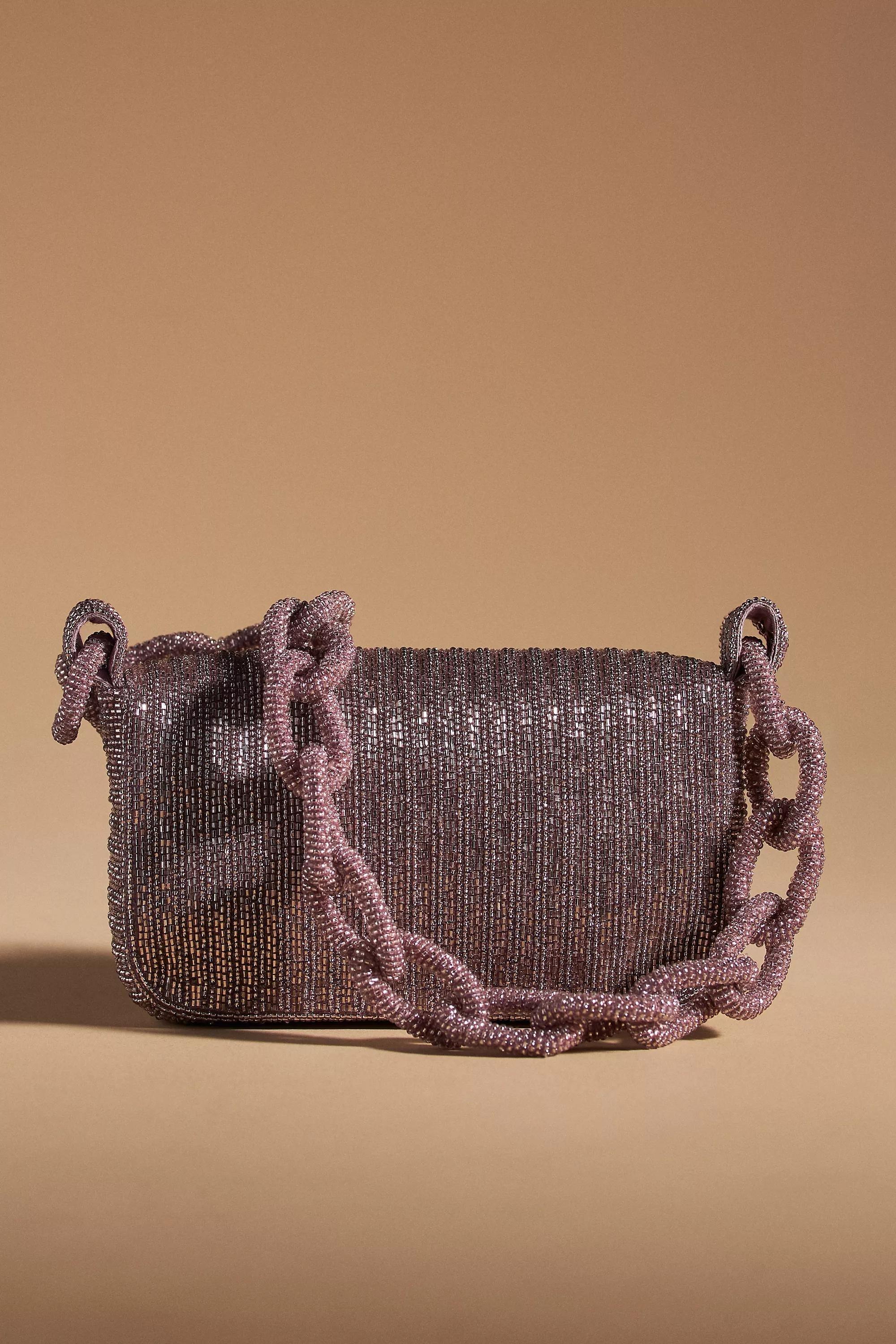 The Fiona Beaded Bag: Chain Edition, Purple, A501_0050, large image number 1