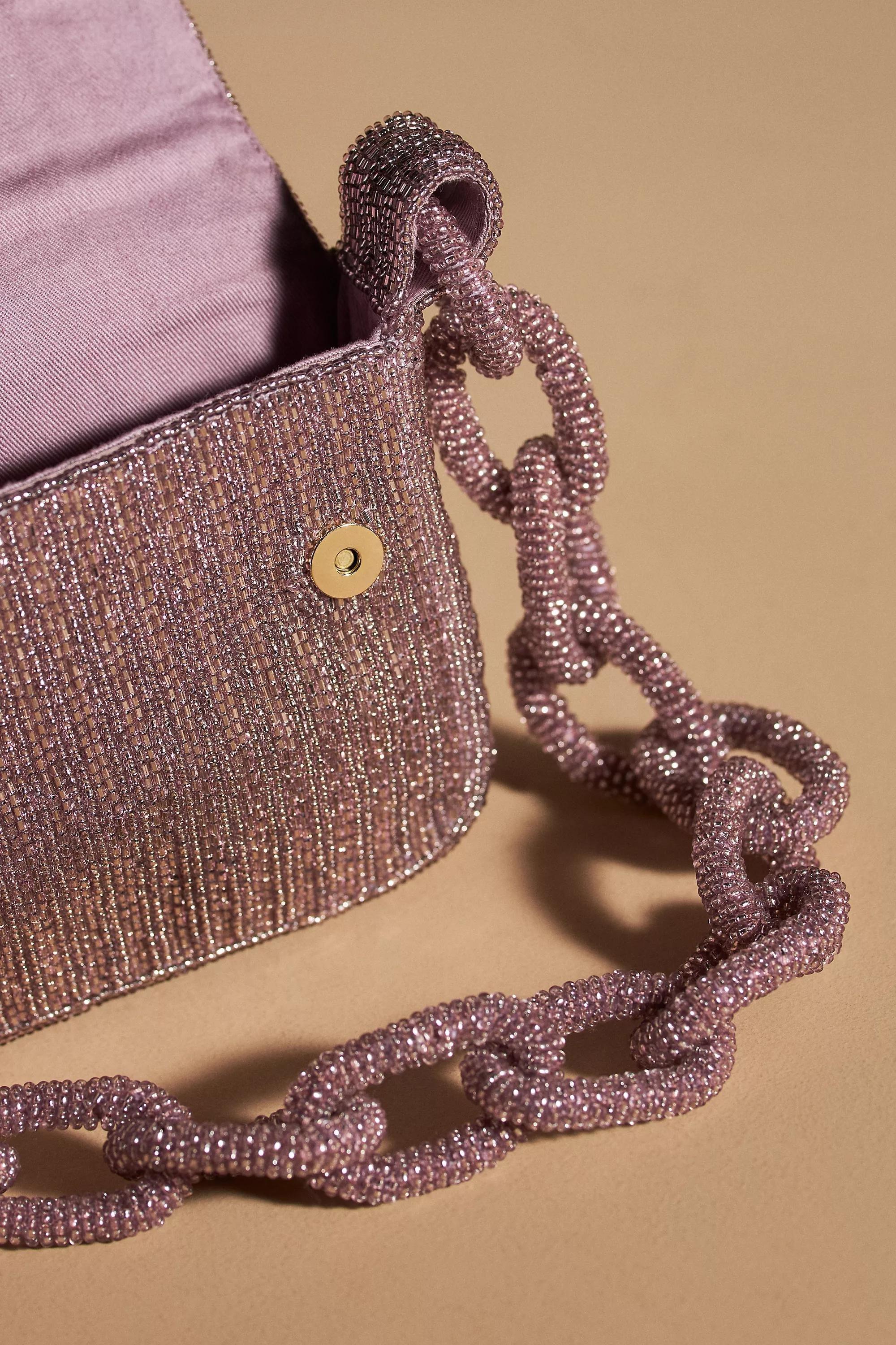 The Fiona Beaded Bag: Chain Edition, Purple, A501_0050, large image number 2