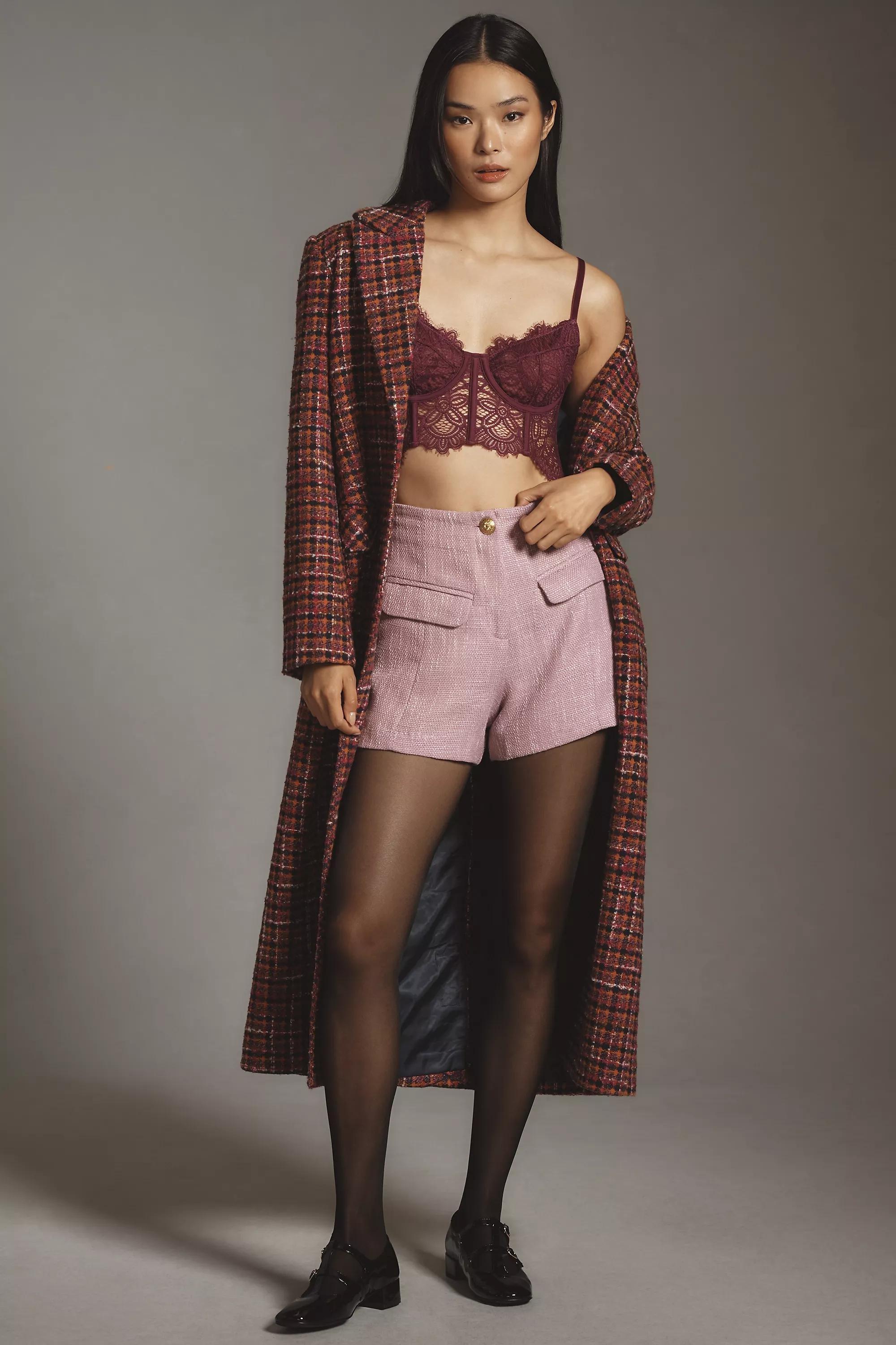 Anthropologie Crisscross Lace Up Bustier, Purple, , large image number 1