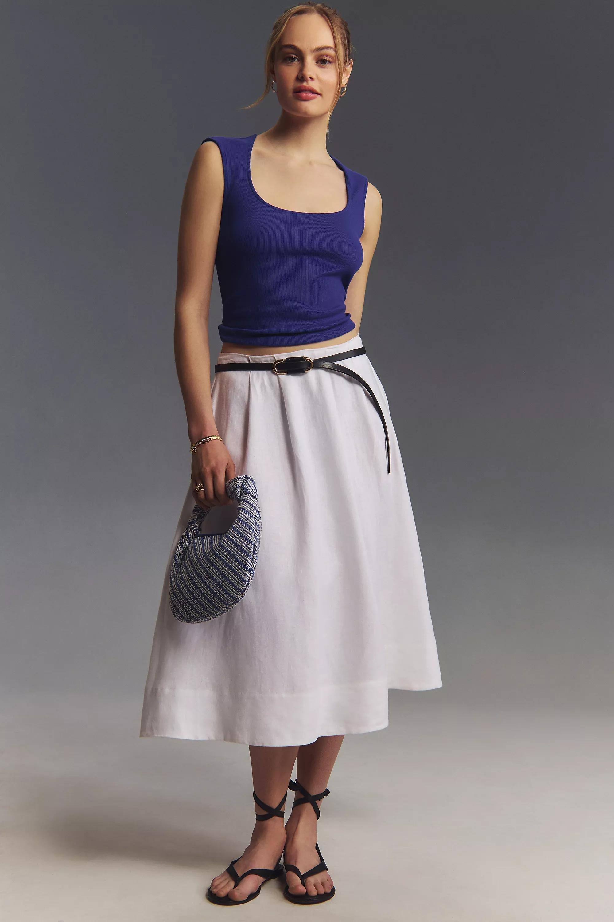 Maeve Square-Neck Tank Top, Navy, , large image number 6