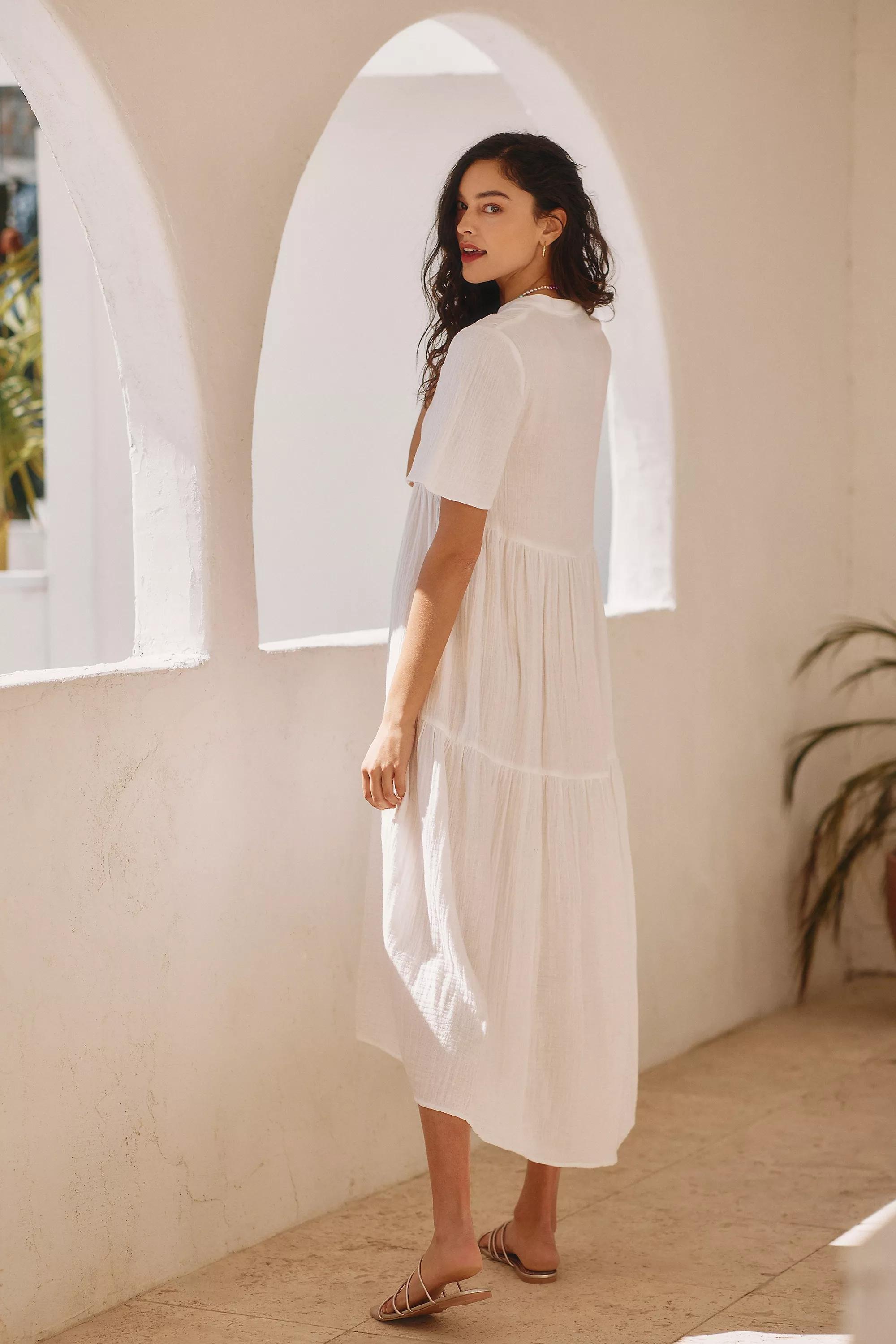 The Kallie Flowy Midi Dress, Ivory, , large image number 2
