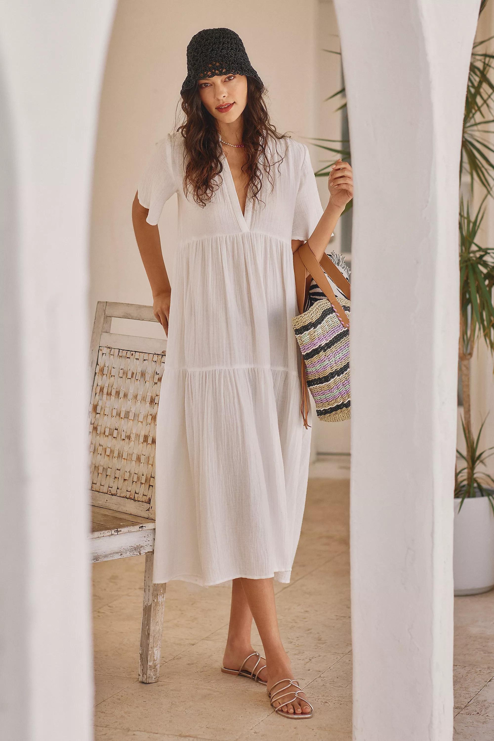 The Kallie Flowy Midi Dress, Ivory, , large image number 3