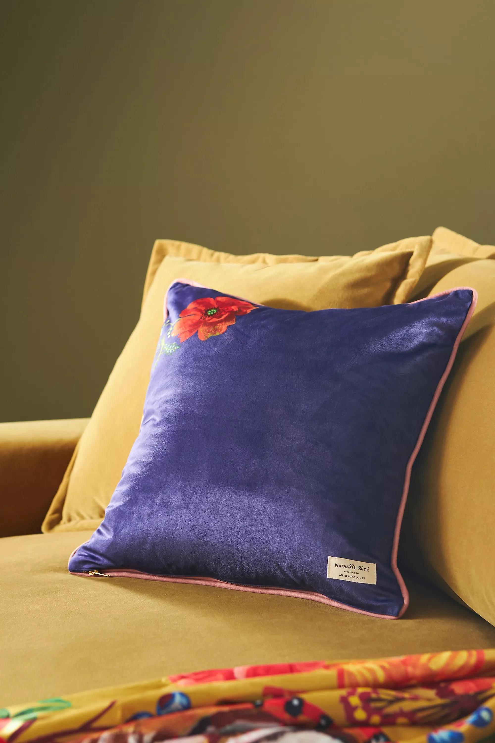 D BL Nathalie Lete for Anthropologie Embroidered Velvet Cushion, , large image number 0