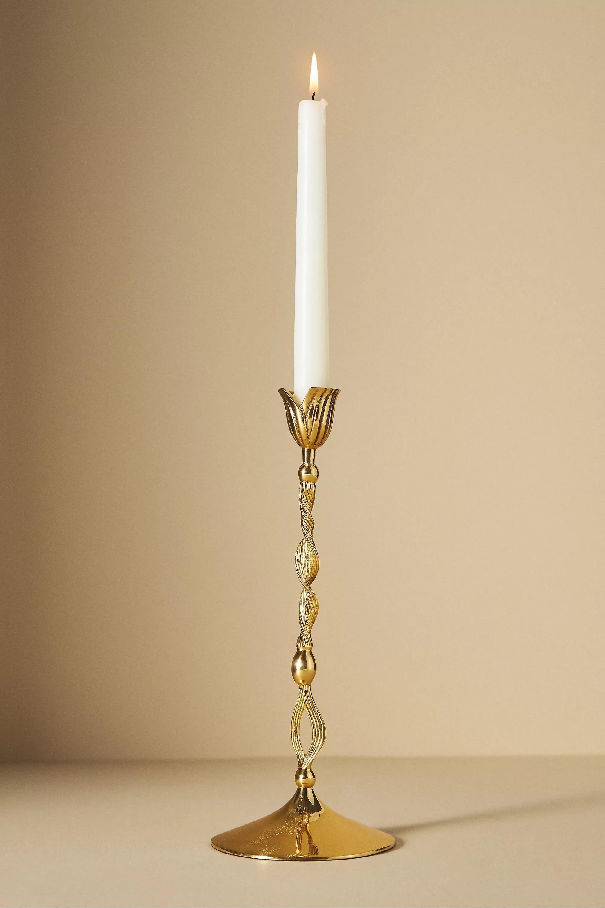 Rialto Taper Candle Holder, Gold, , large image number 0