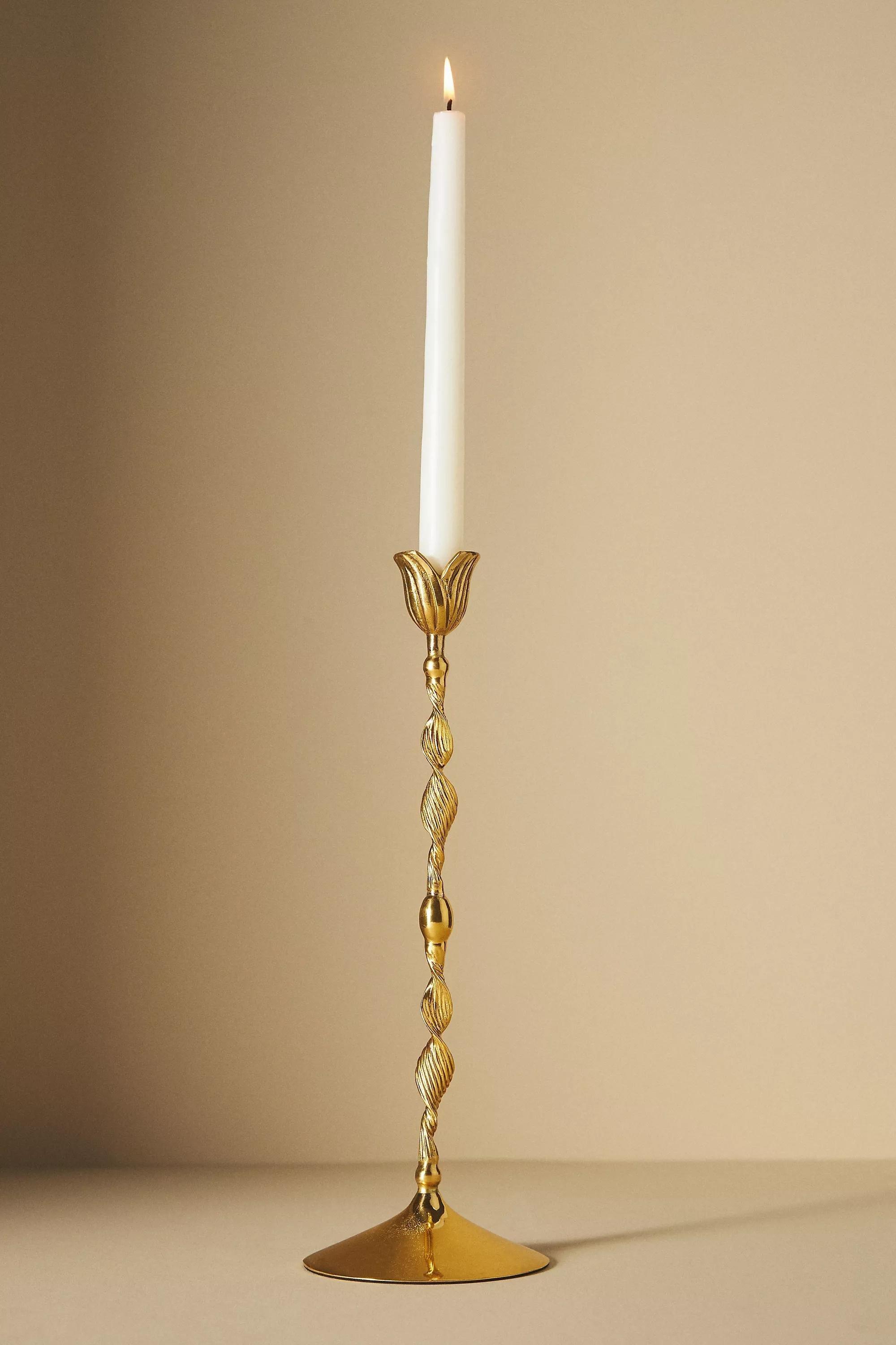 Rialto Taper Candle Holder, Gold, , large image number 4