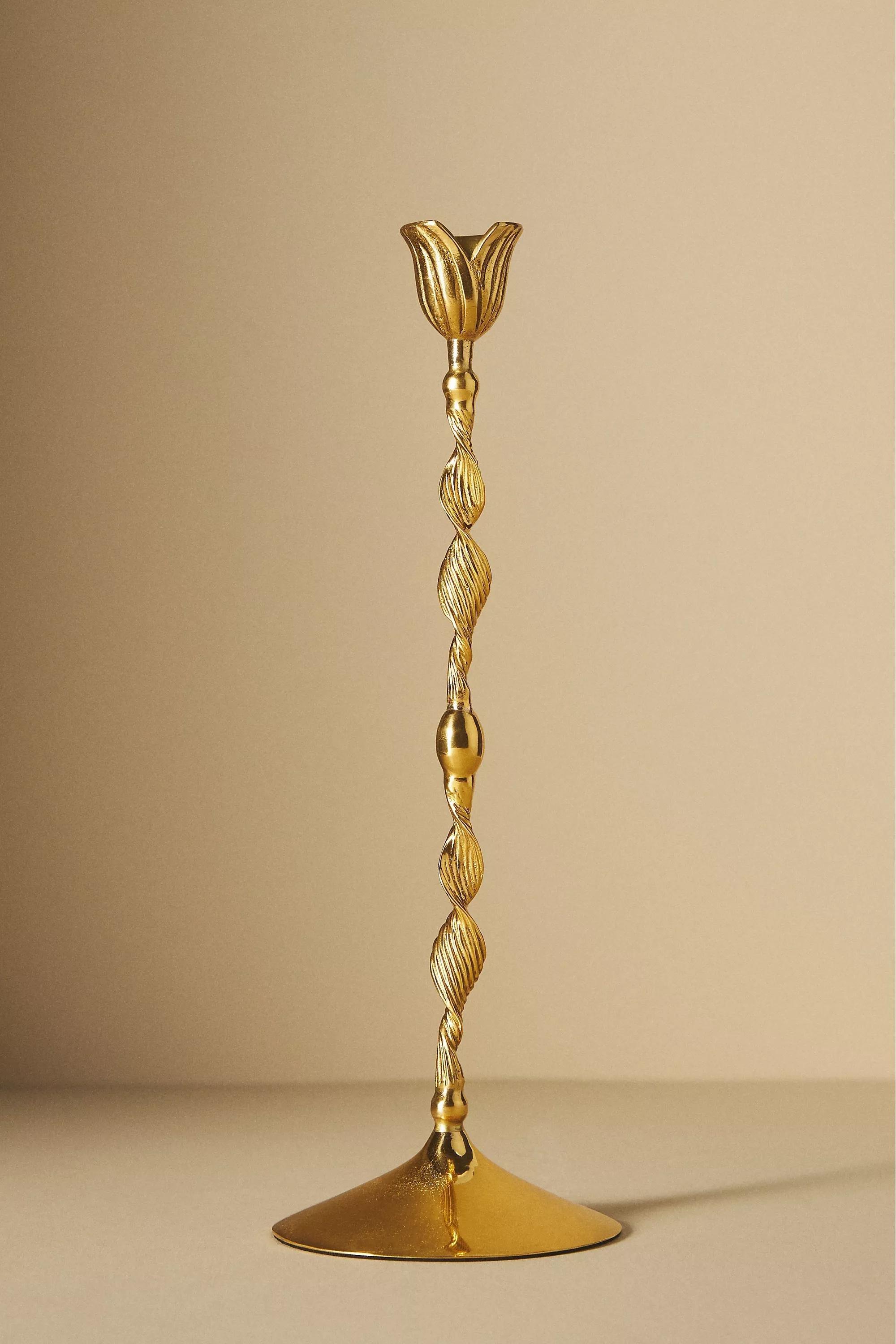 Rialto Taper Candle Holder, Gold, , large image number 5
