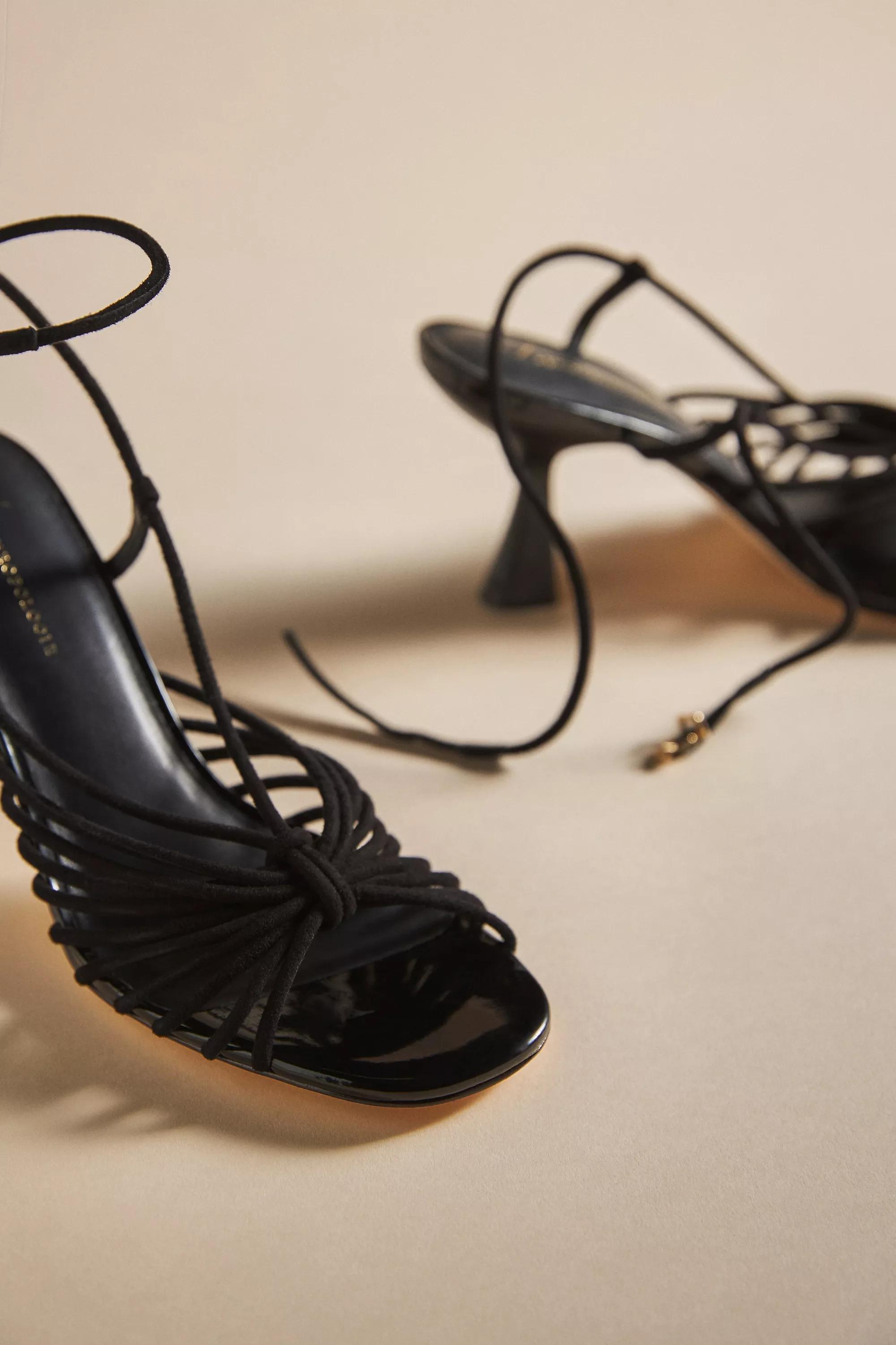 By Anthropologie Strappy Heeled Sandals, Black, , large image number 2