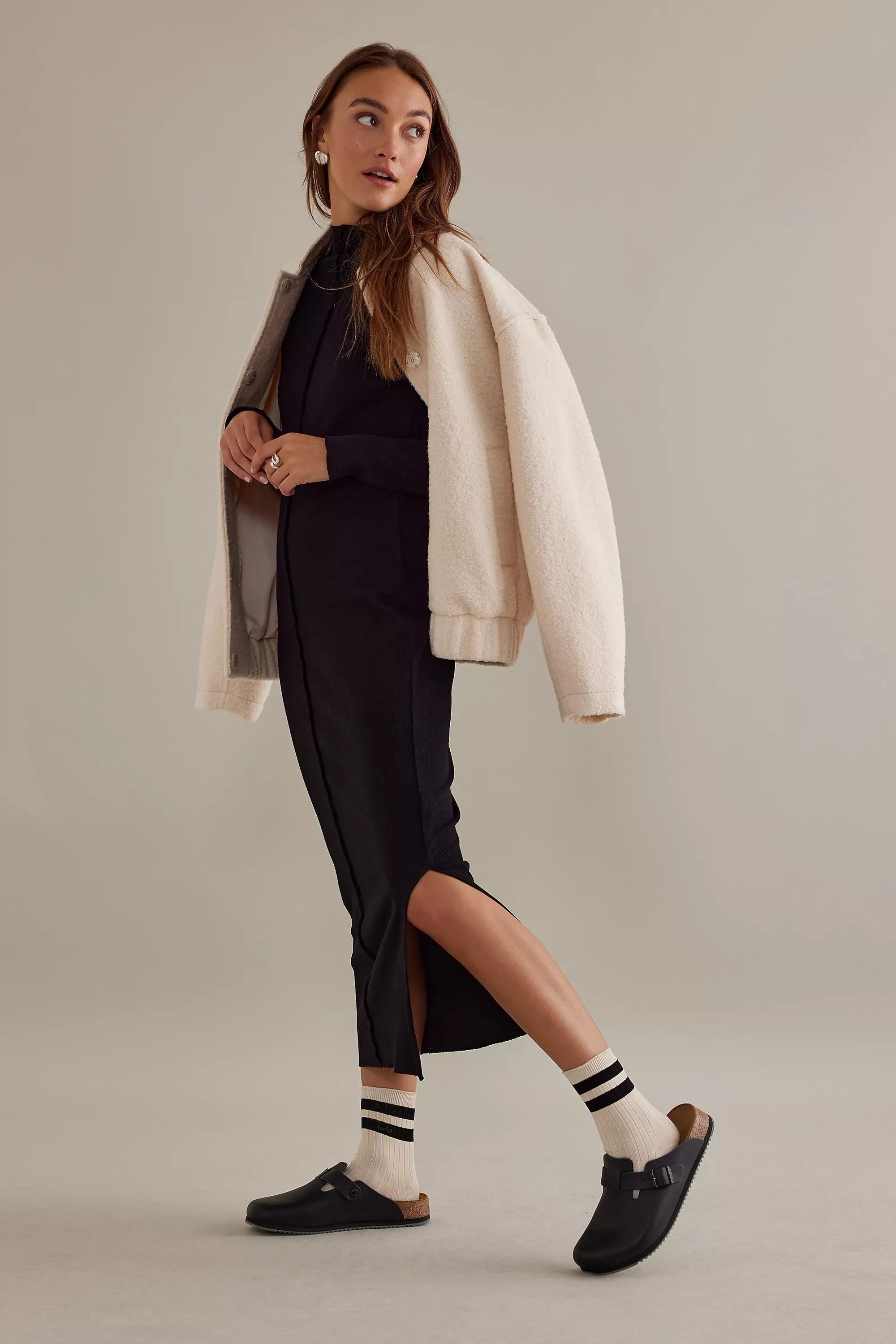 Side-Slit Mock Dress, Black, , large image number 3